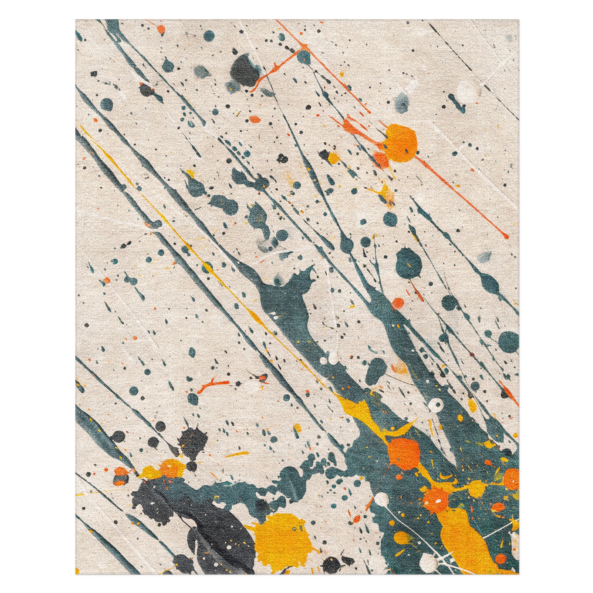 Jason Dark Teal & Orange Splatter in 10x8ft Size