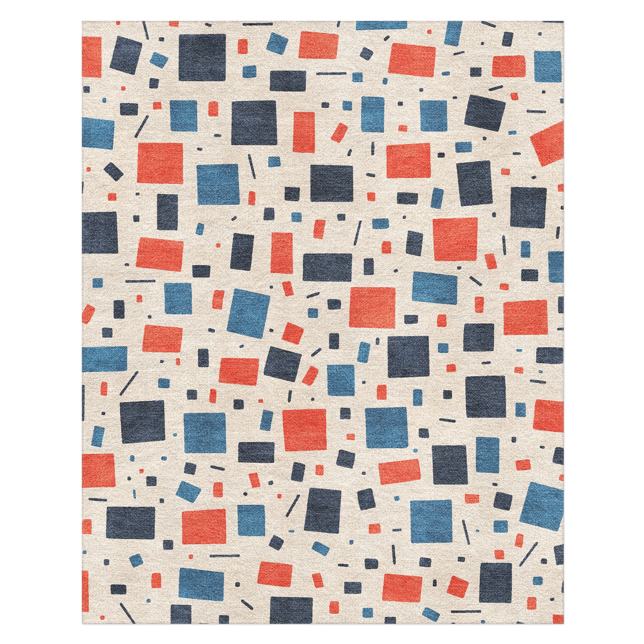 Geometric Confetti Blue & Red in 8' x 10' Size