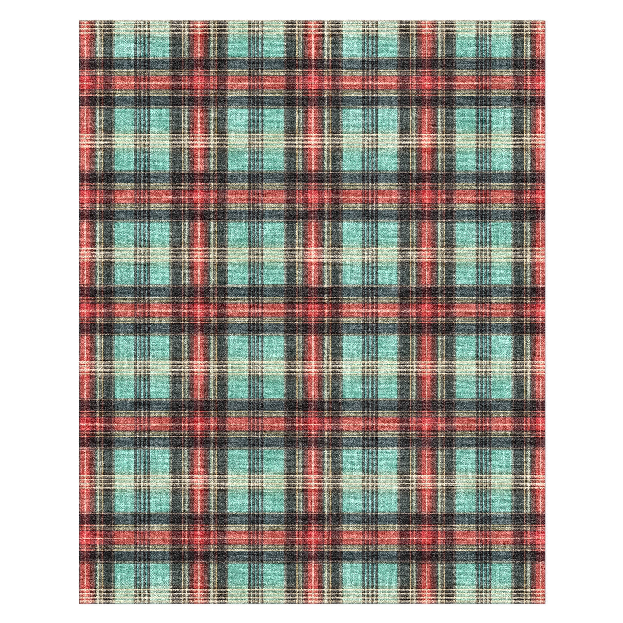 Feguson Plaid Teal & Red in 8' x 10' Size