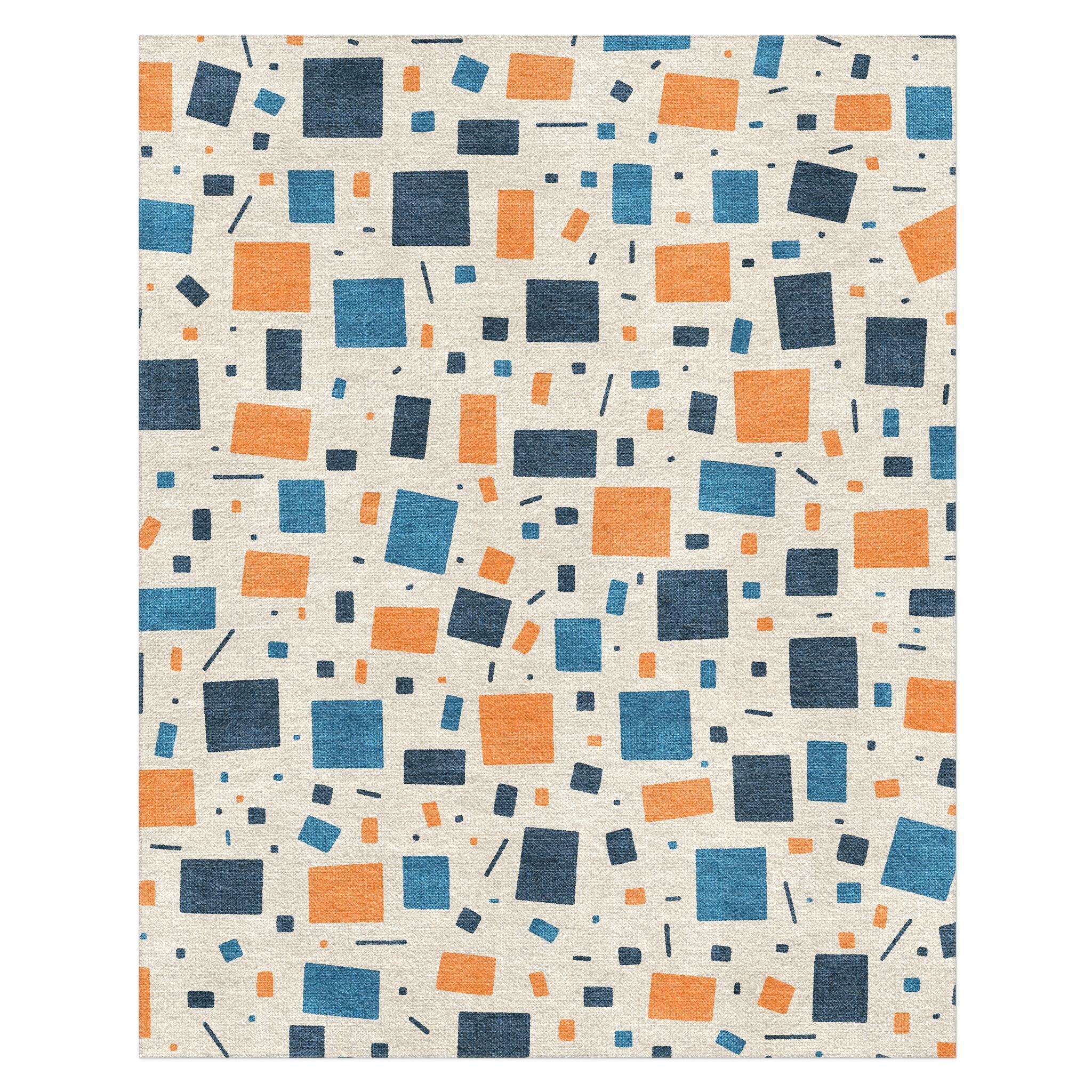 Geometric Confetti Orange in 8' x 10' Size