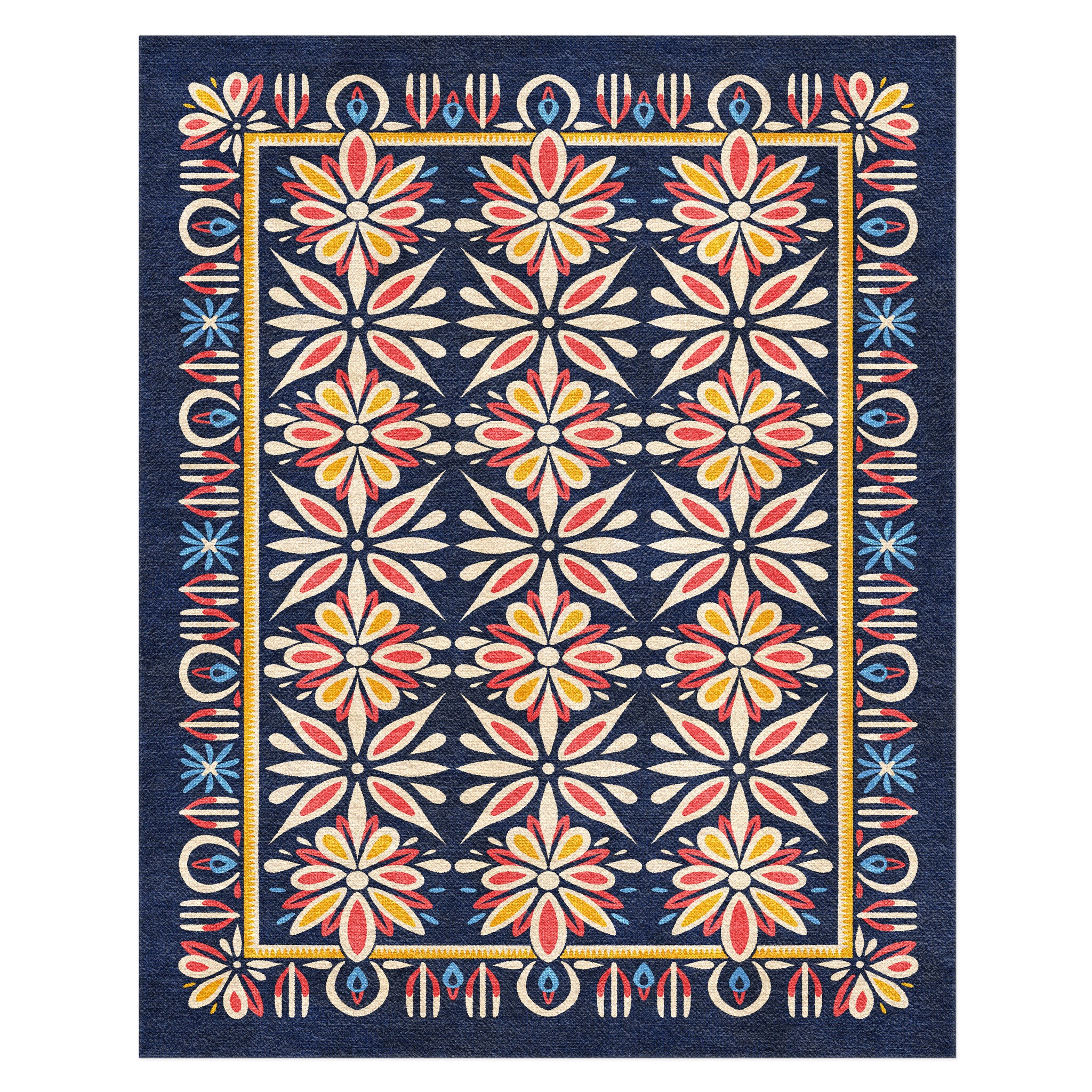 Jasmina Navy Multicolor in 10x8ft Size