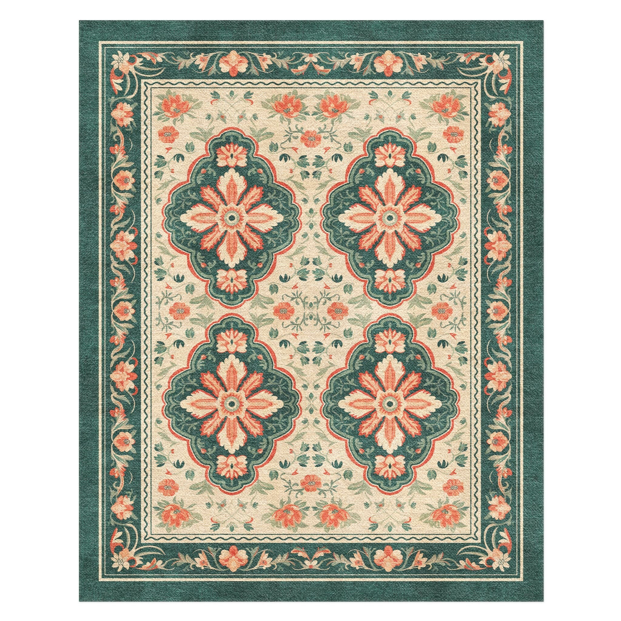 Meave Sage Green & Rose in 10x8ft Size