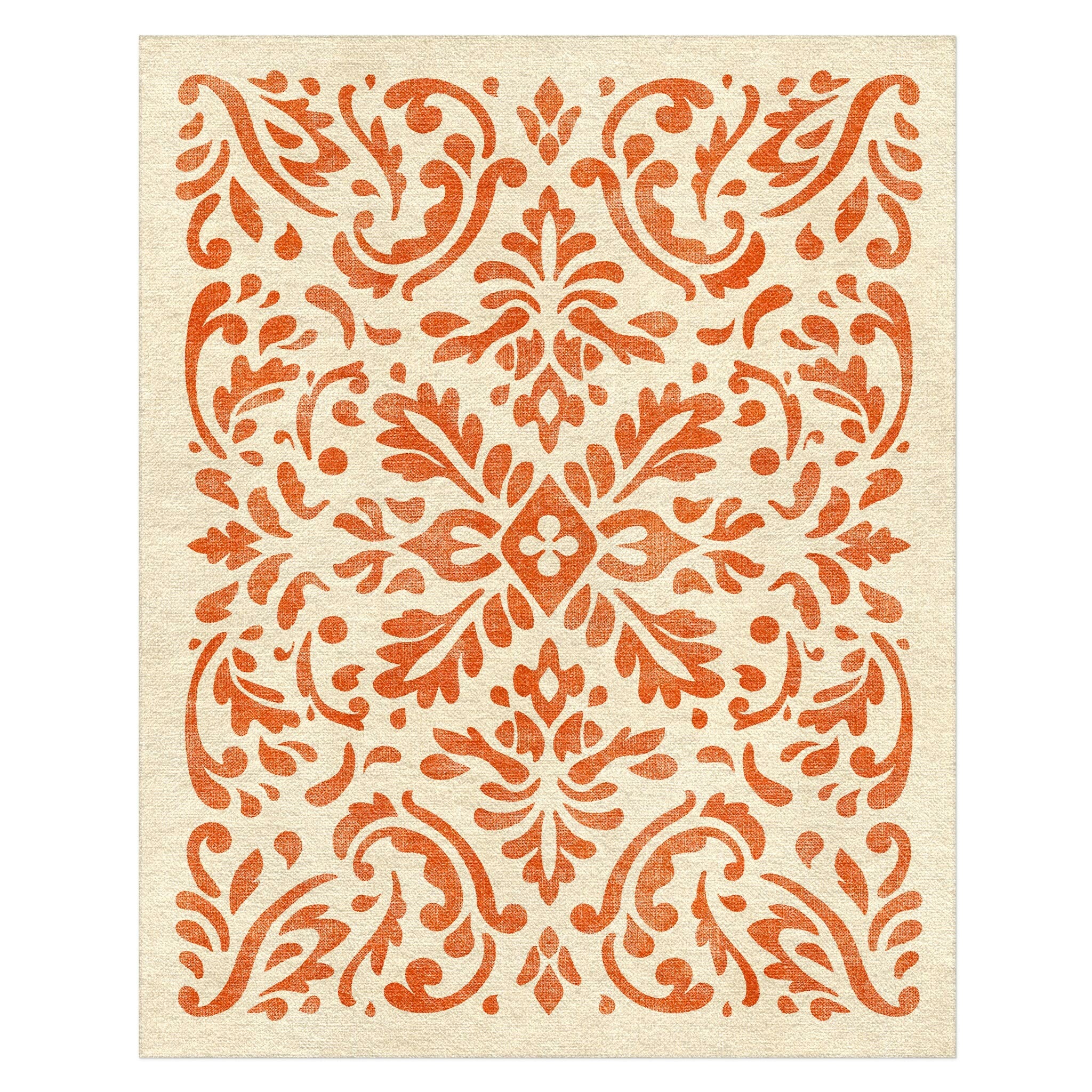 Floranna Ivory & Orange in 8' x 10' Size