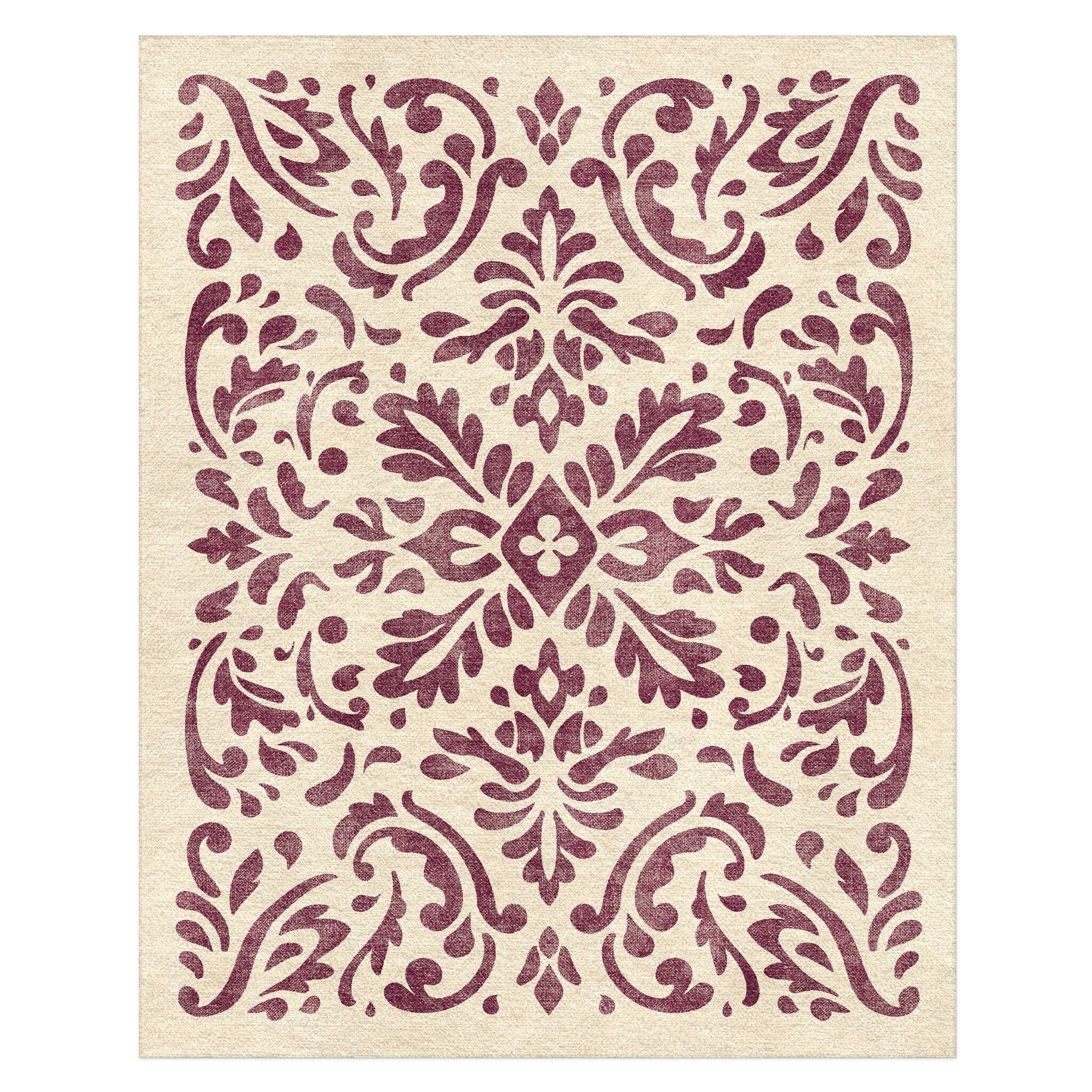 Floranna Ivory & Wine in 8' x 10' Size