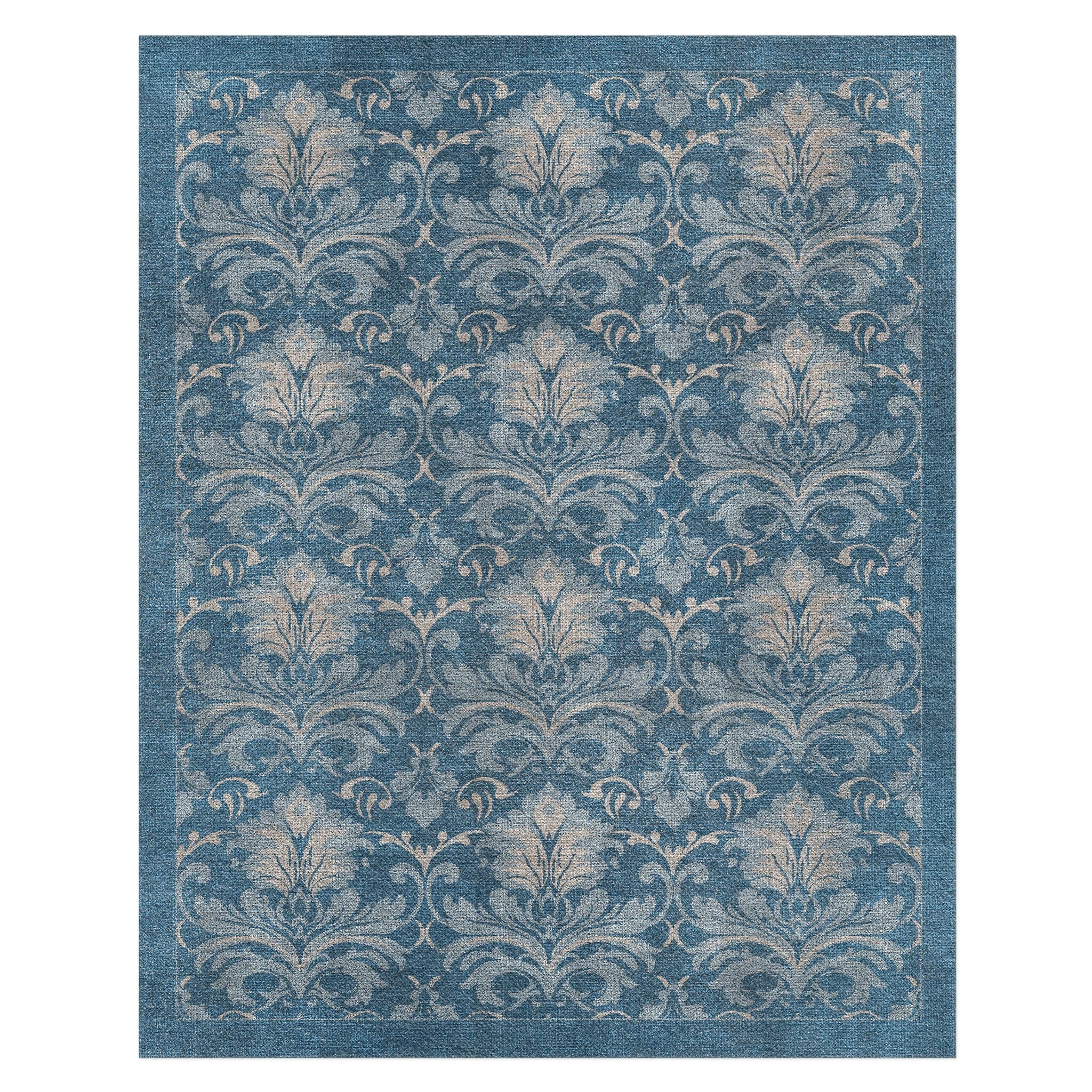 Agnes Damask Denim Blue in 8' x 10' Size