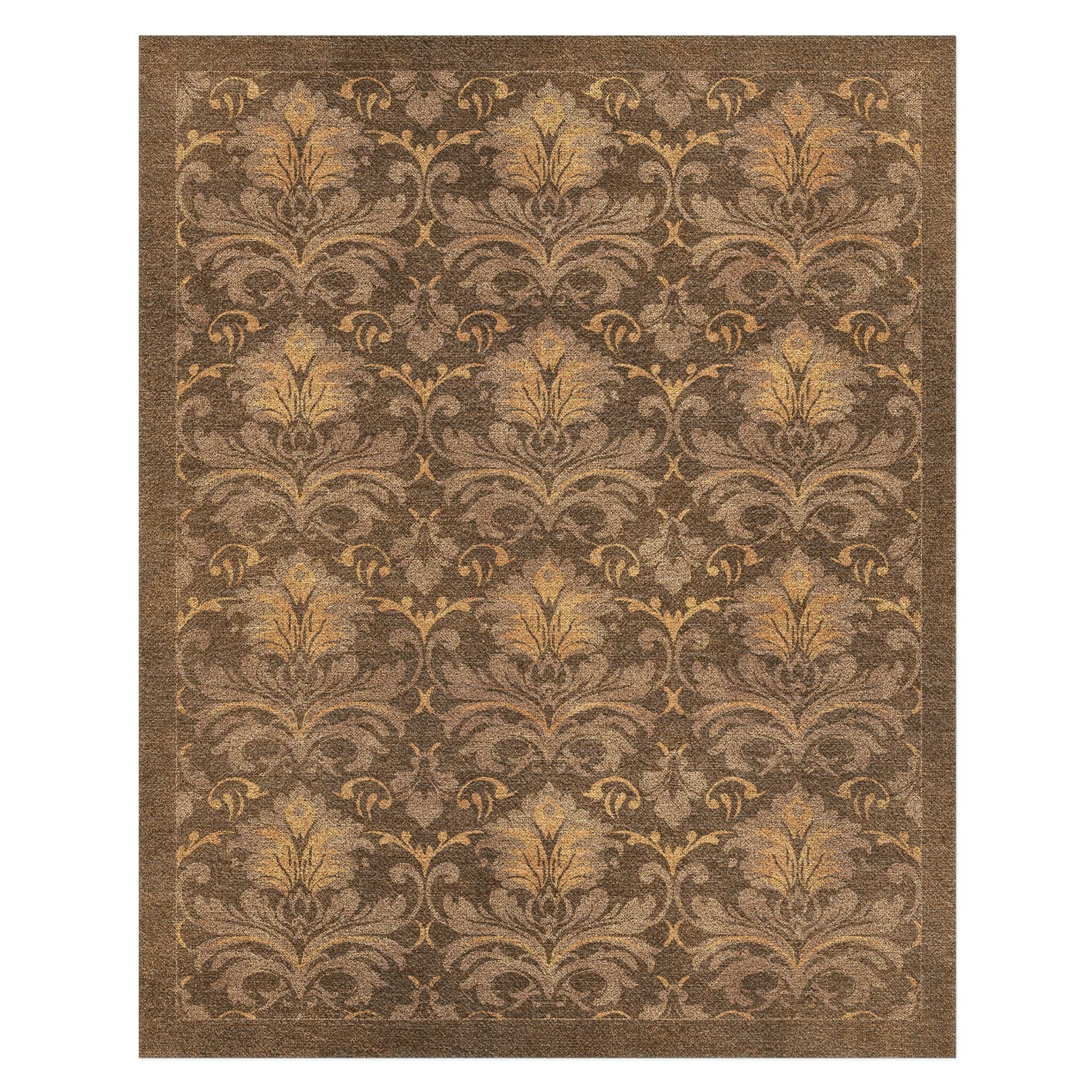 Agnes Damask Umber Brown in 8' x 10' Size