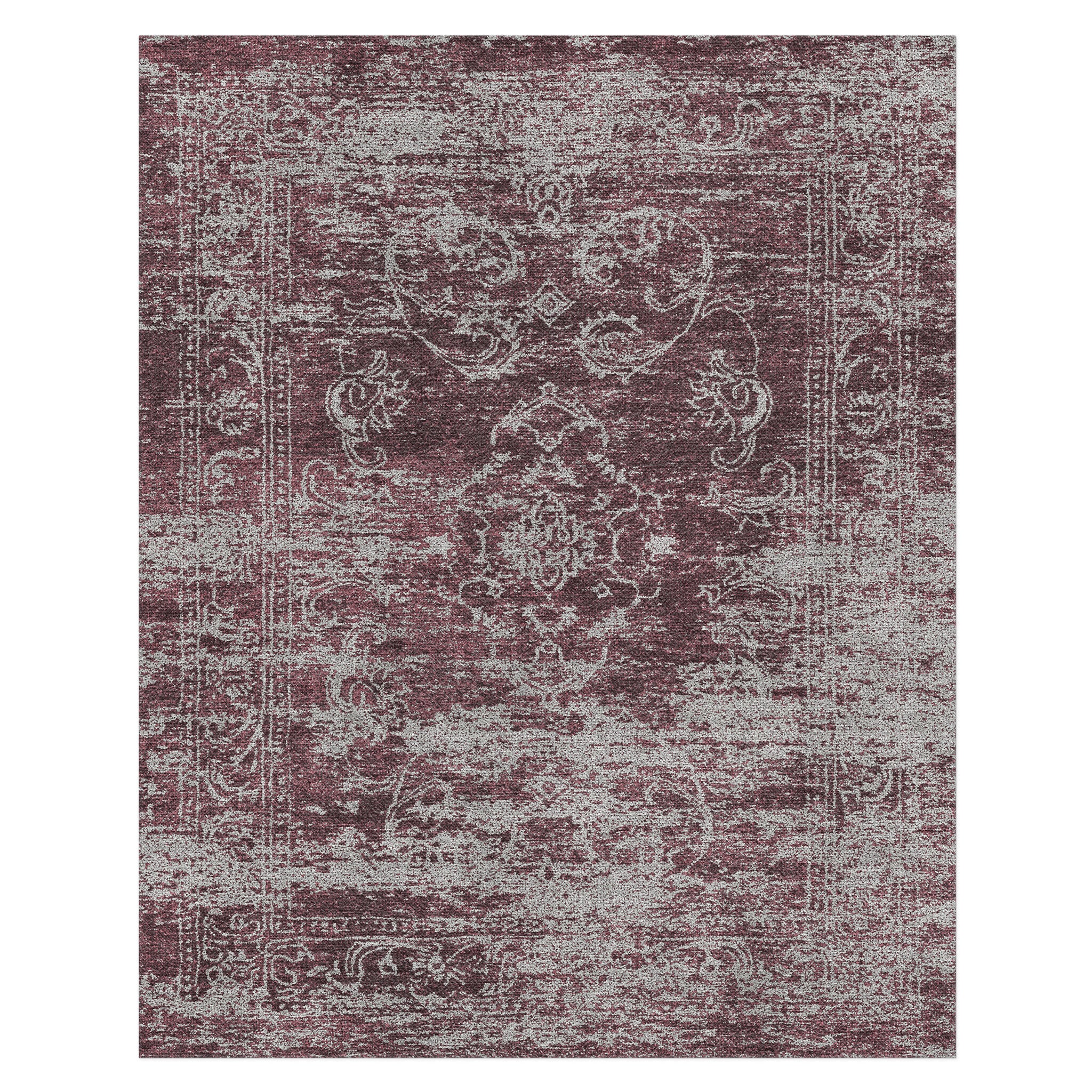 Bennett Maroon & Grey in 8' x 10' Size