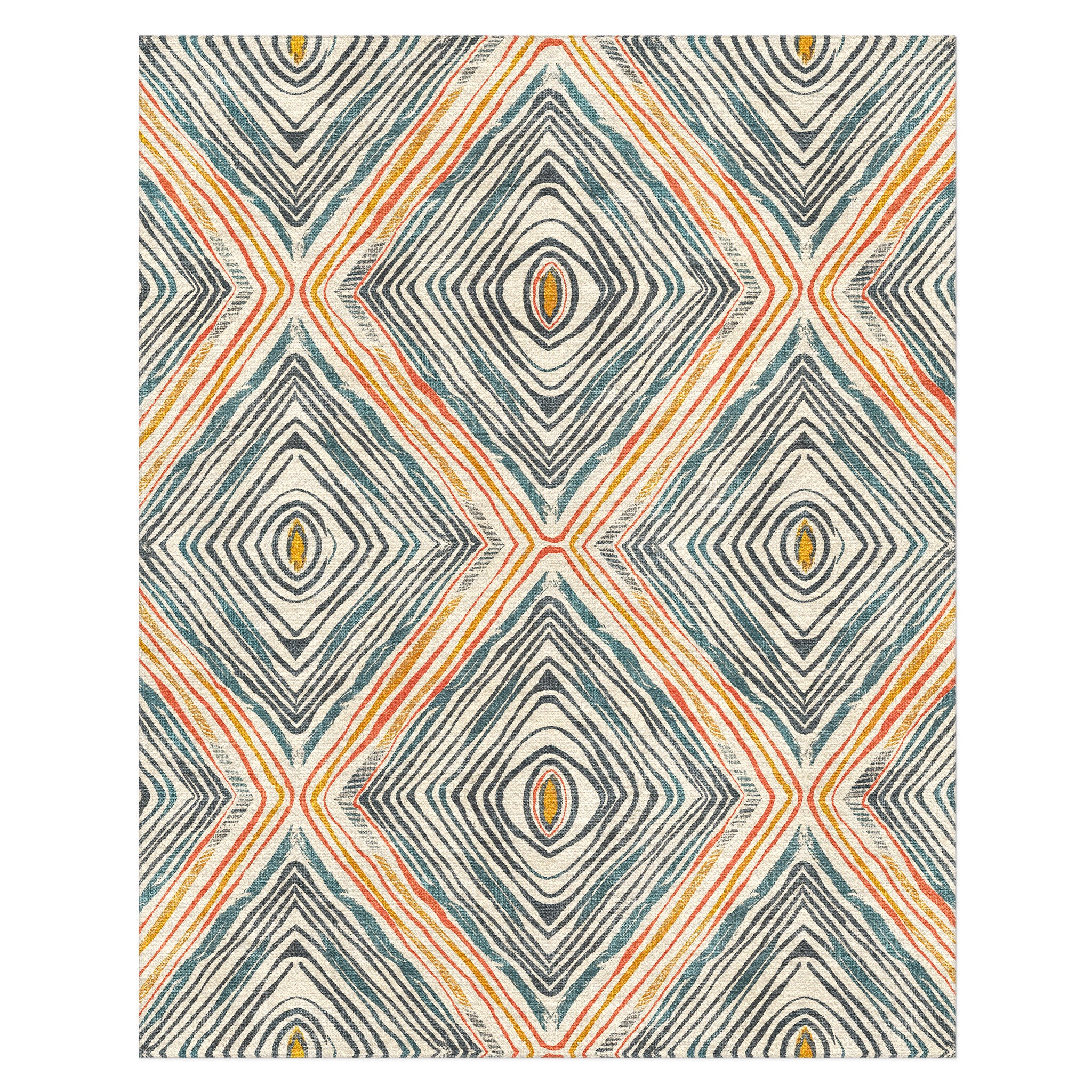 Boden Orange & Blue in 8' x 10' Size