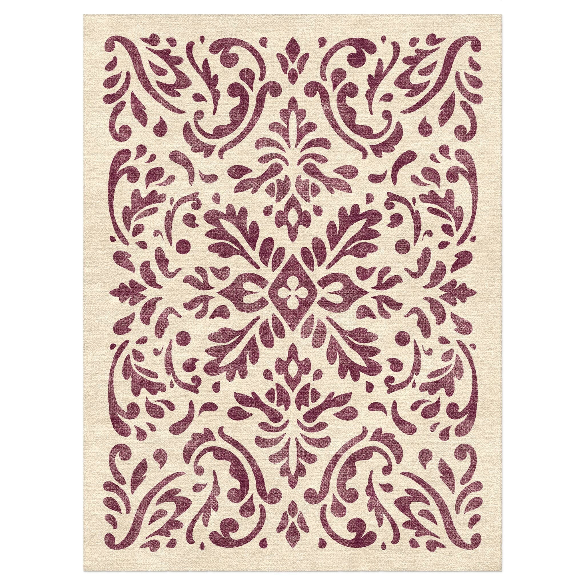 Floranna Ivory & Wine in 9' x 12' Size