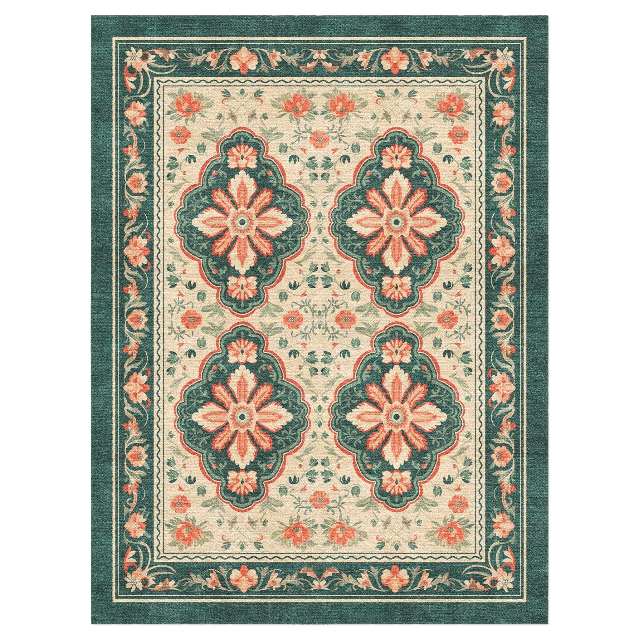 Meave Sage Green & Rose in 12x9ft Size