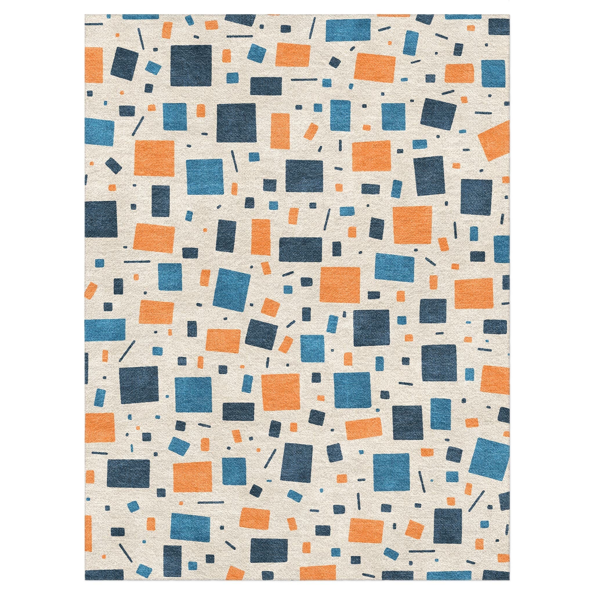 Geometric Confetti Orange in 9' x 12' Size