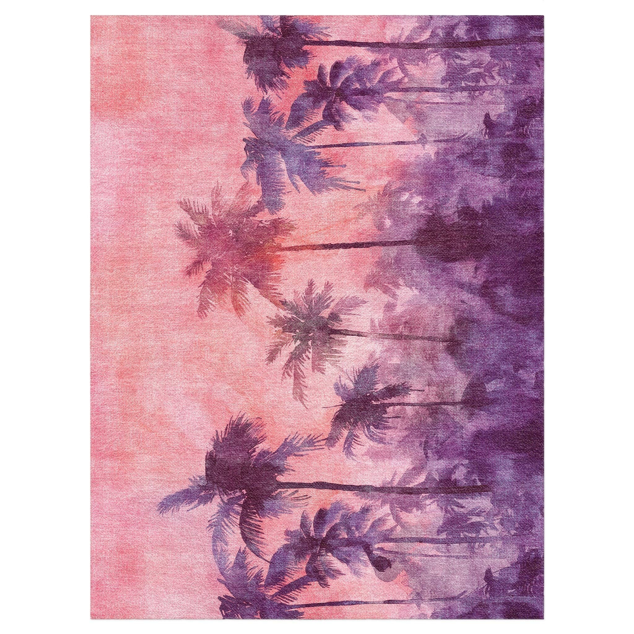 Sunset Palms Pink & Purple in 9' x 12' Size