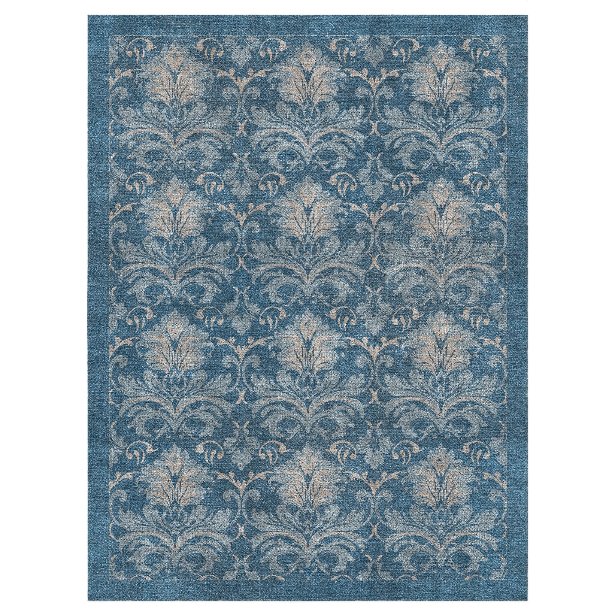 Agnes Damask Denim Blue in 9' x 12' Size