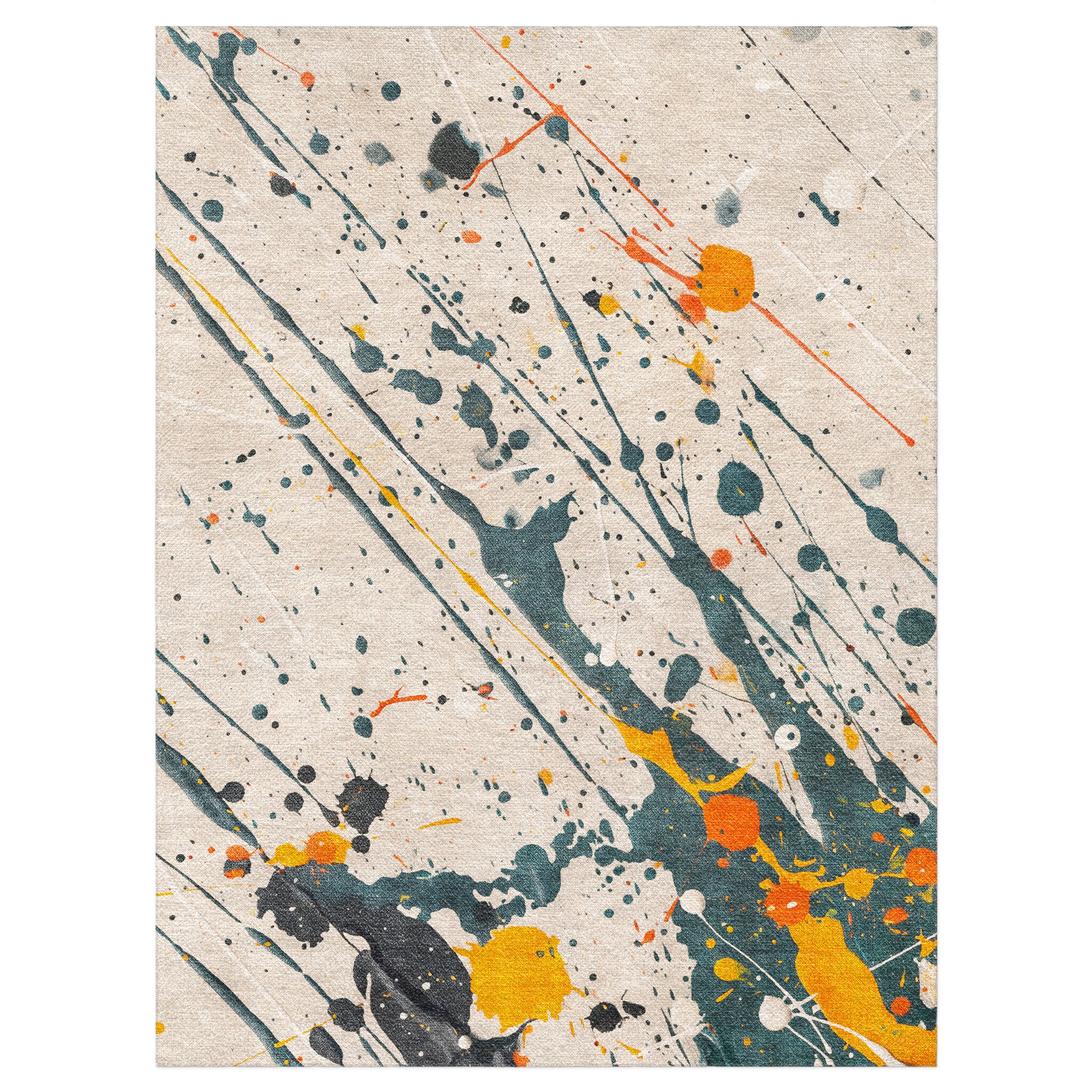 Jason Dark Teal & Orange Splatter in 12x9ft Size