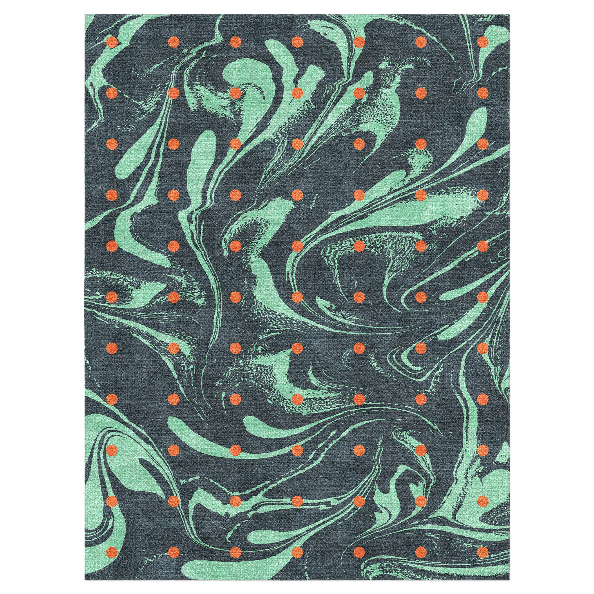 Acid Burn Teal & Orange in 9' x 12' Size