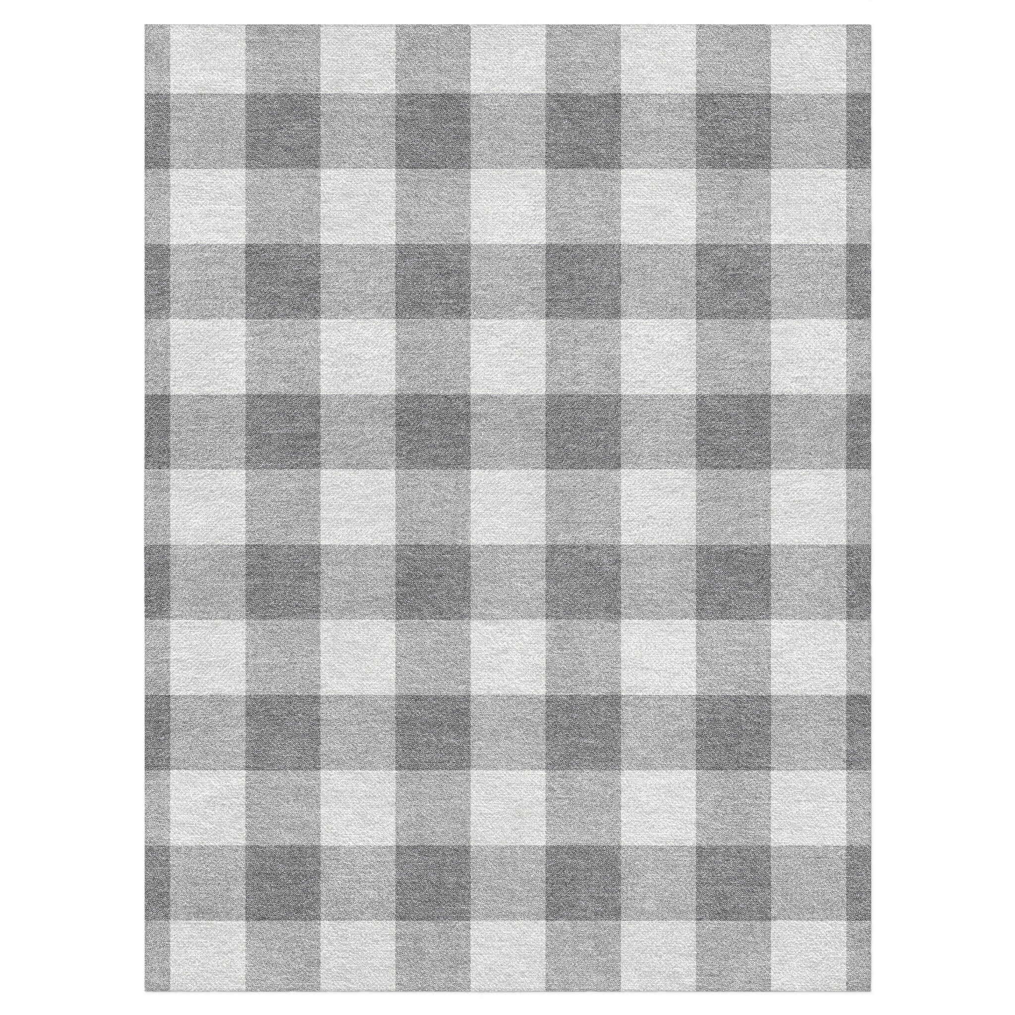 Buffalo Plaid Light Grey in 9' x 12' Size