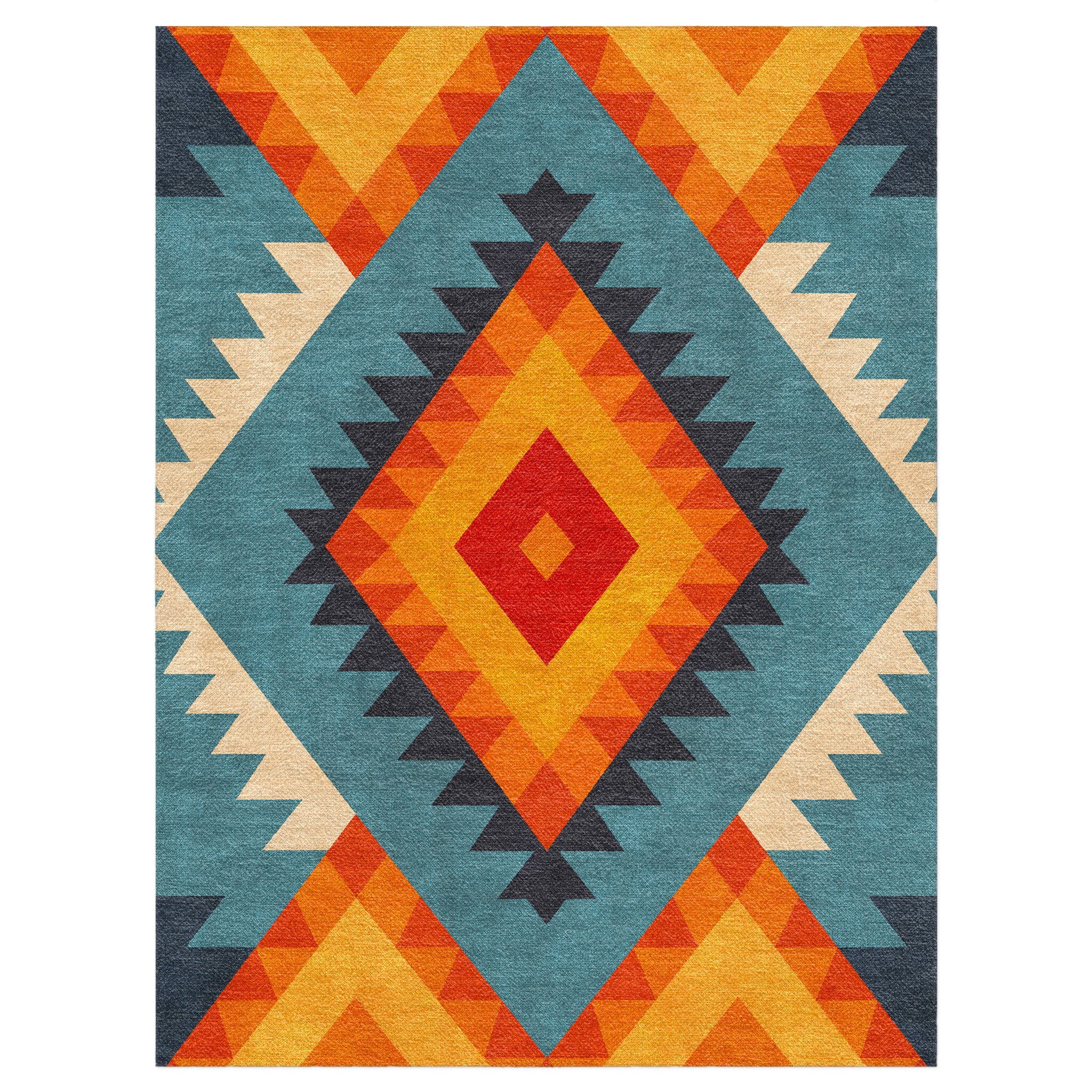 Zareen Blue & Orange in 12x9ft Size