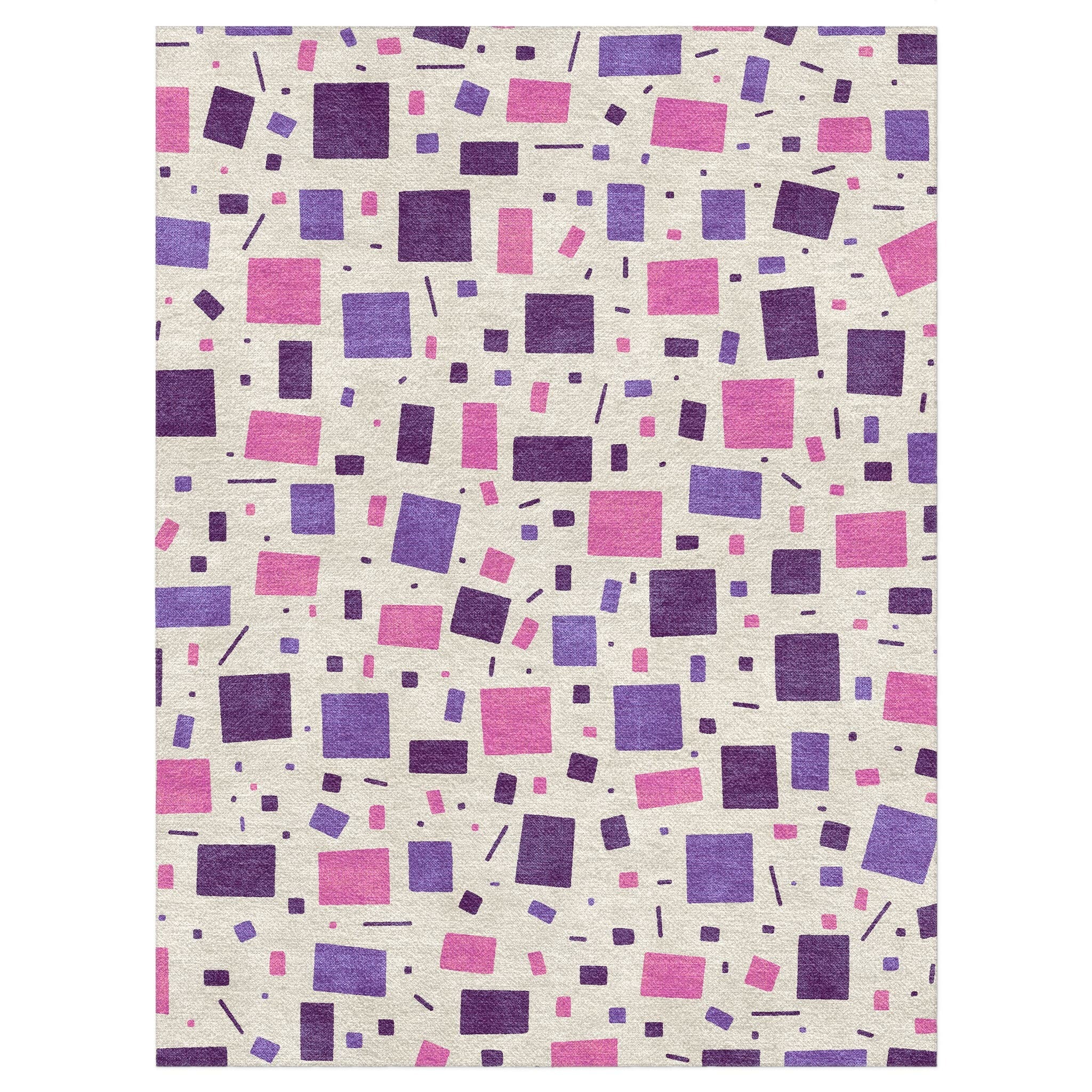 Geometric Confetti Purple in 9' x 12' Size