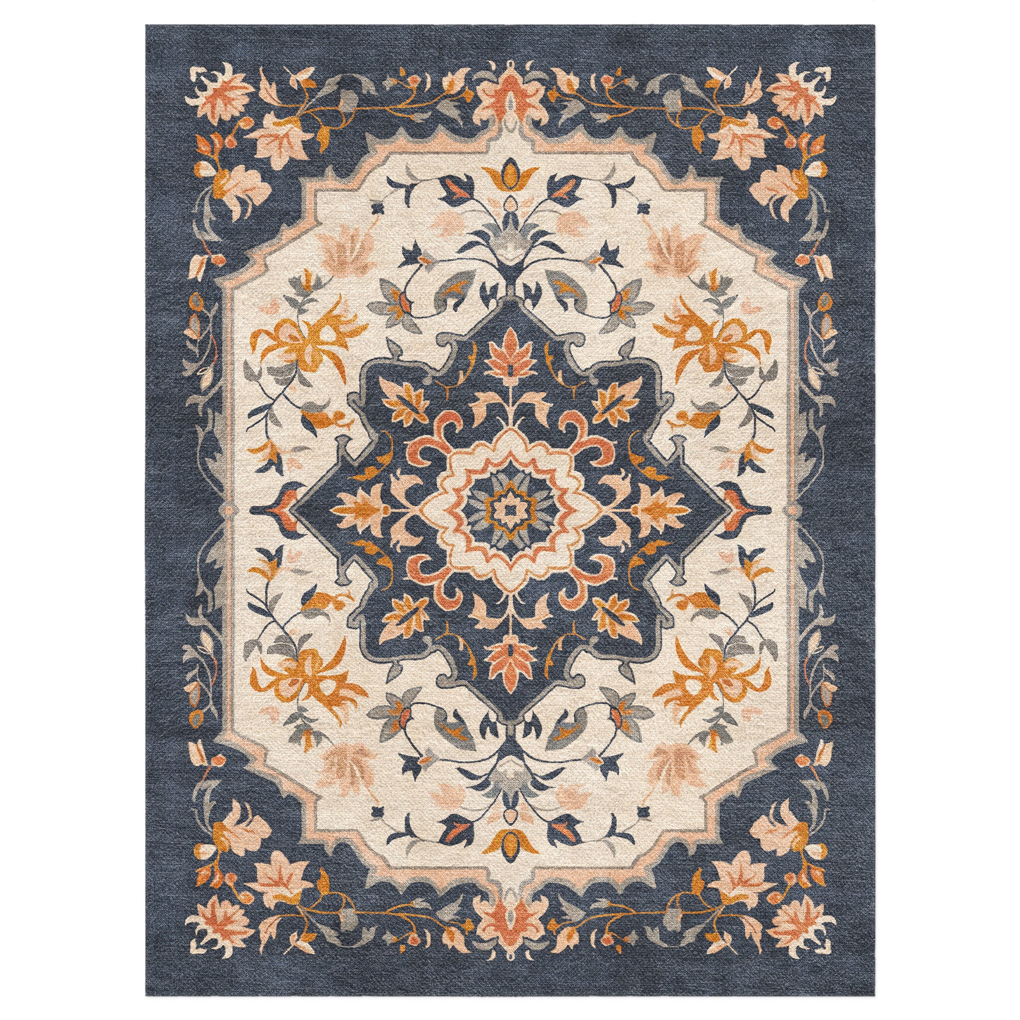 Louanne Navy & Orange in 12x9ft Size