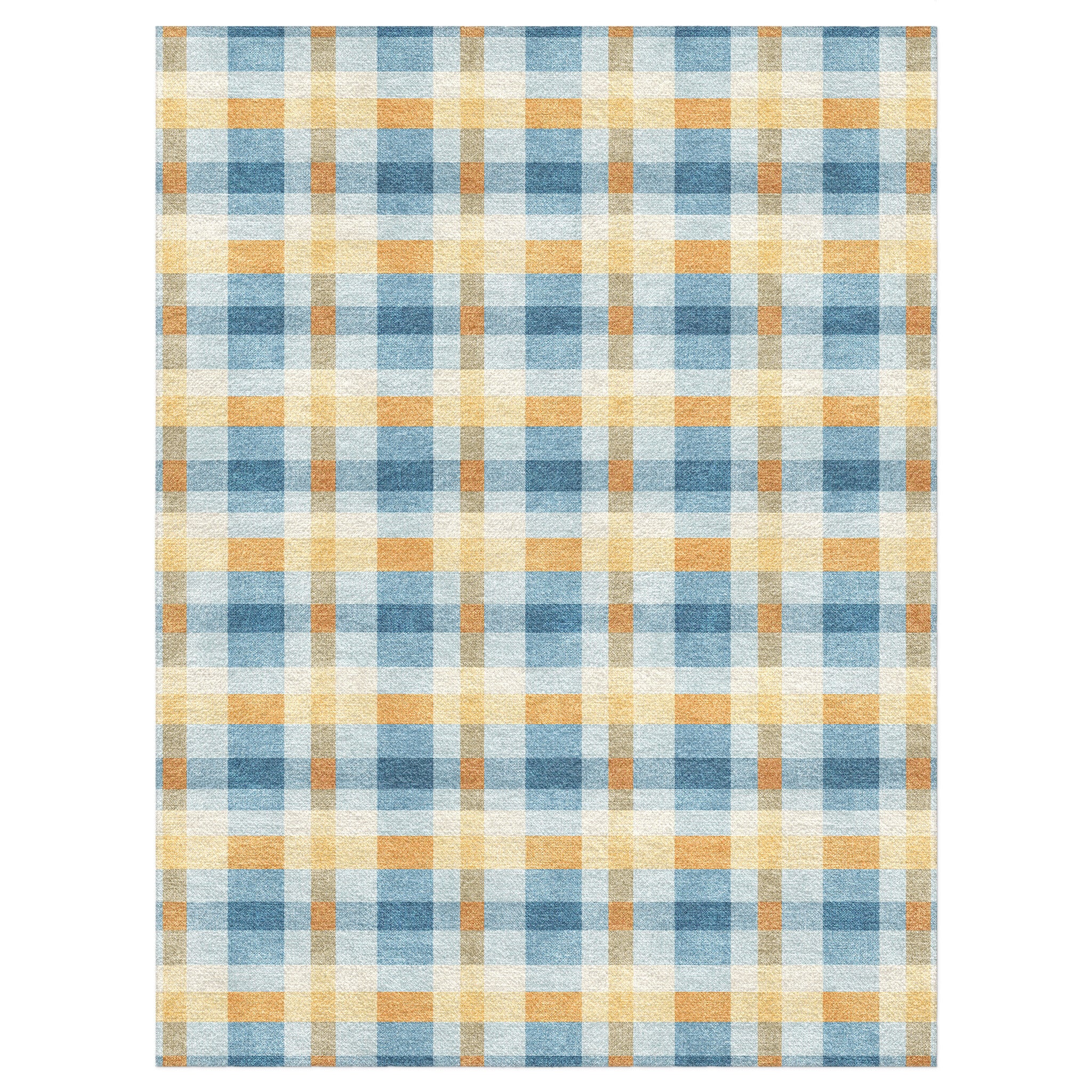 Monroe Plaid Blue & Yellow in 12x9ft Size