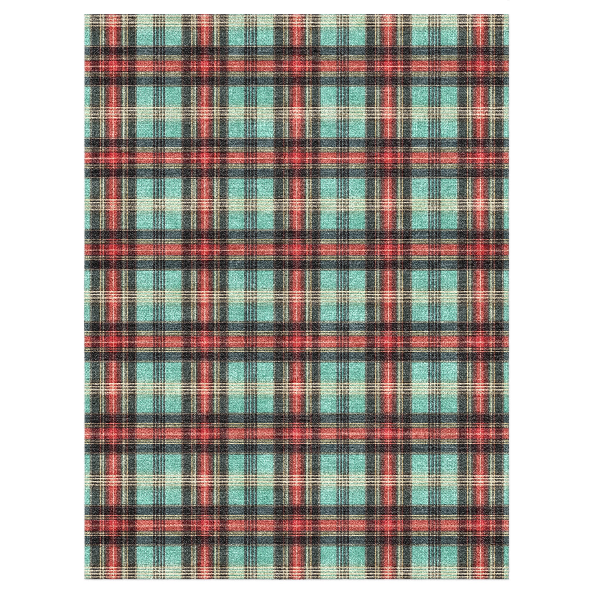 Feguson Plaid Teal & Red in 9' x 12' Size