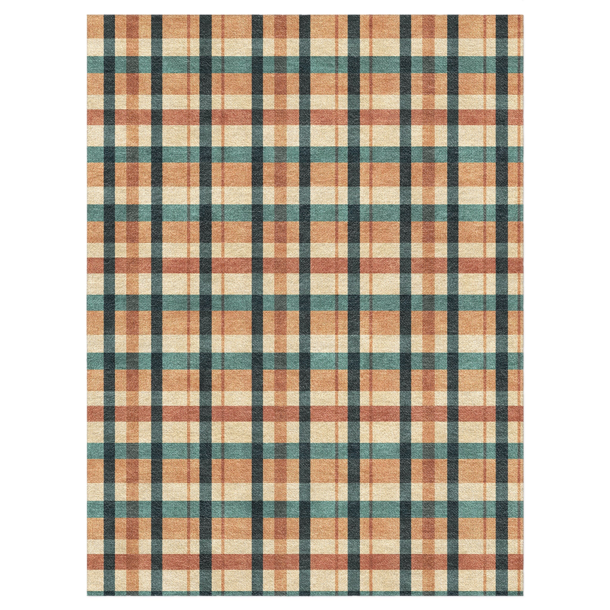 Brenton Plaid Taupe & Teal in 9' x 12' Size