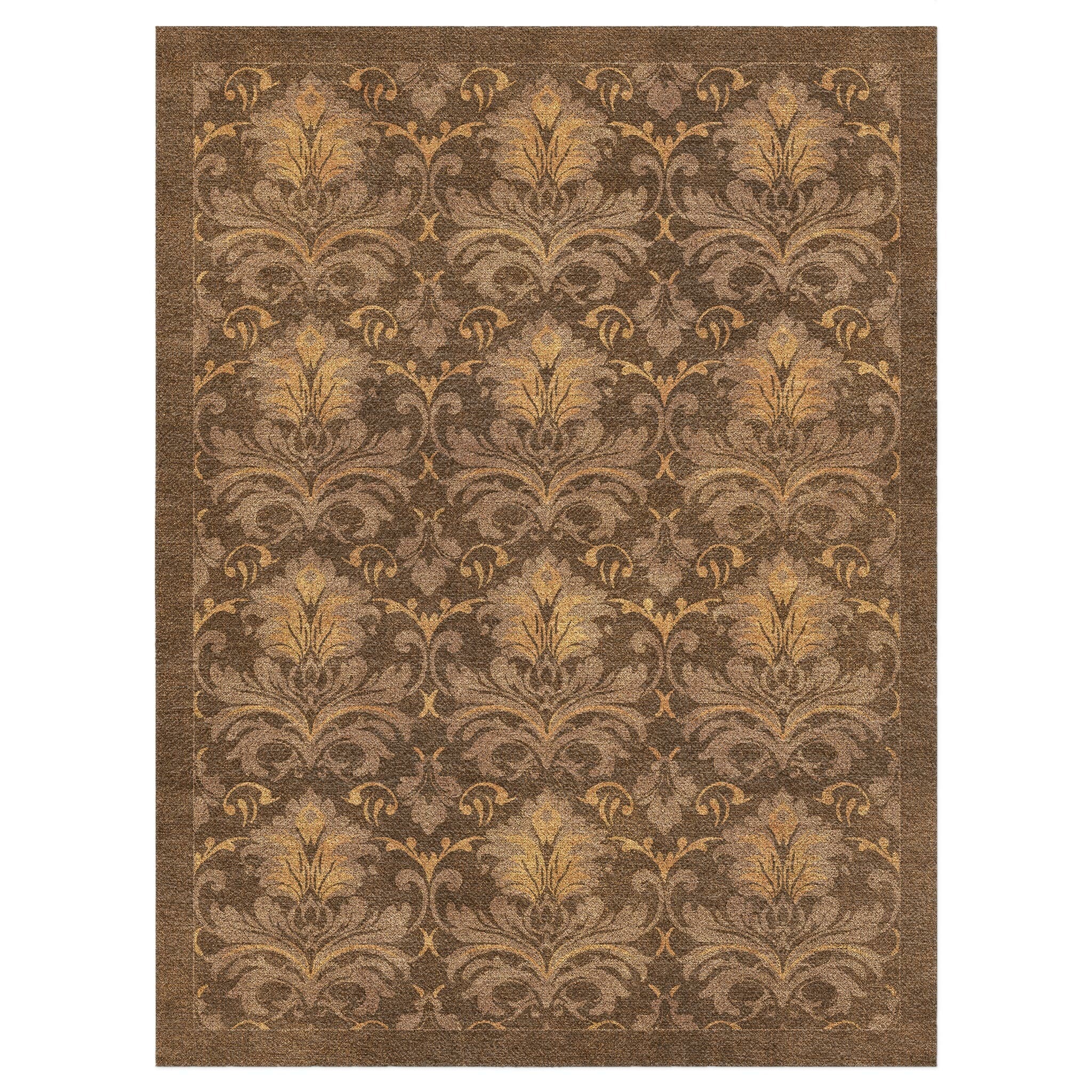 Agnes Damask Umber Brown in 9' x 12' Size