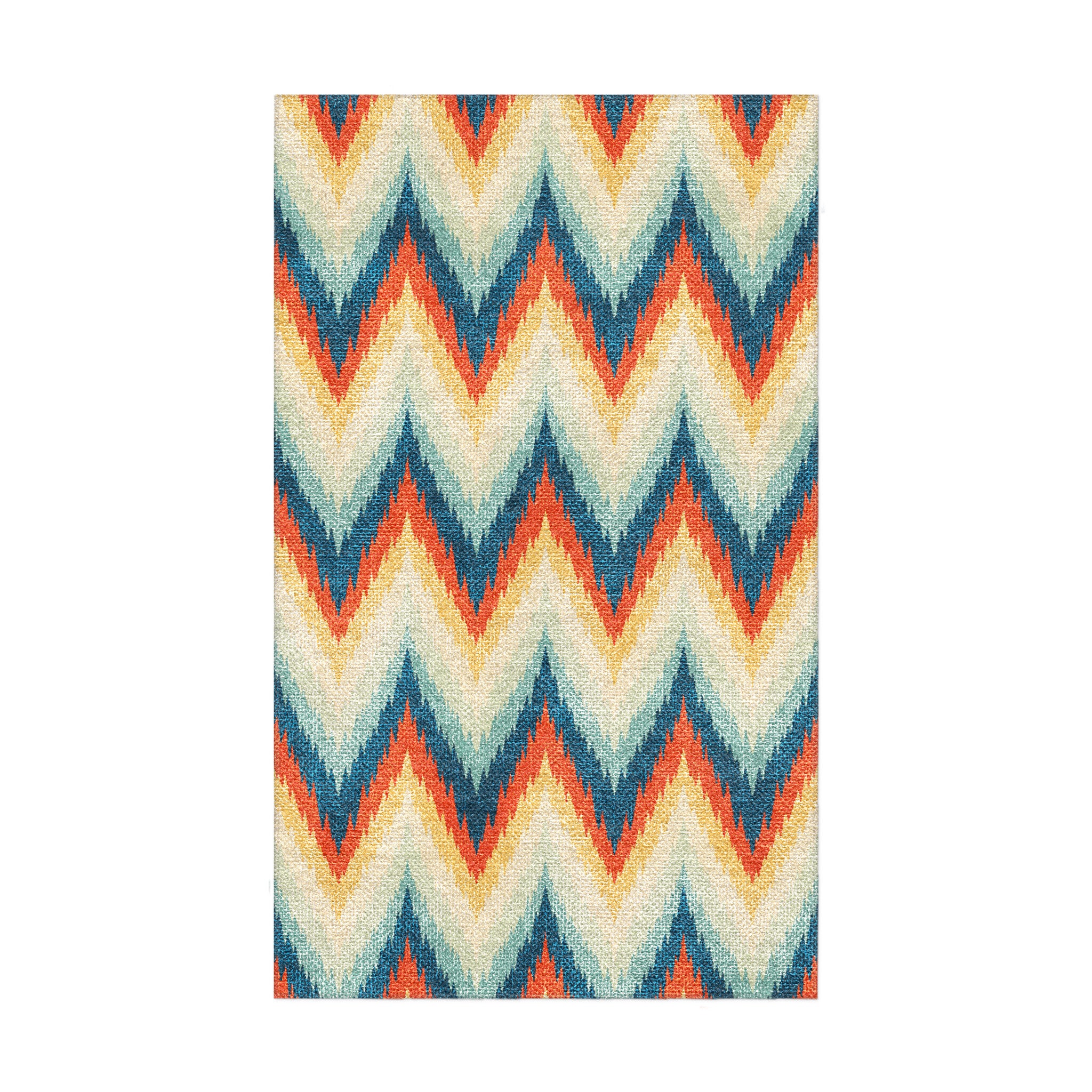 Firekat Blue & Orange in 1.5' x 2.5' Size