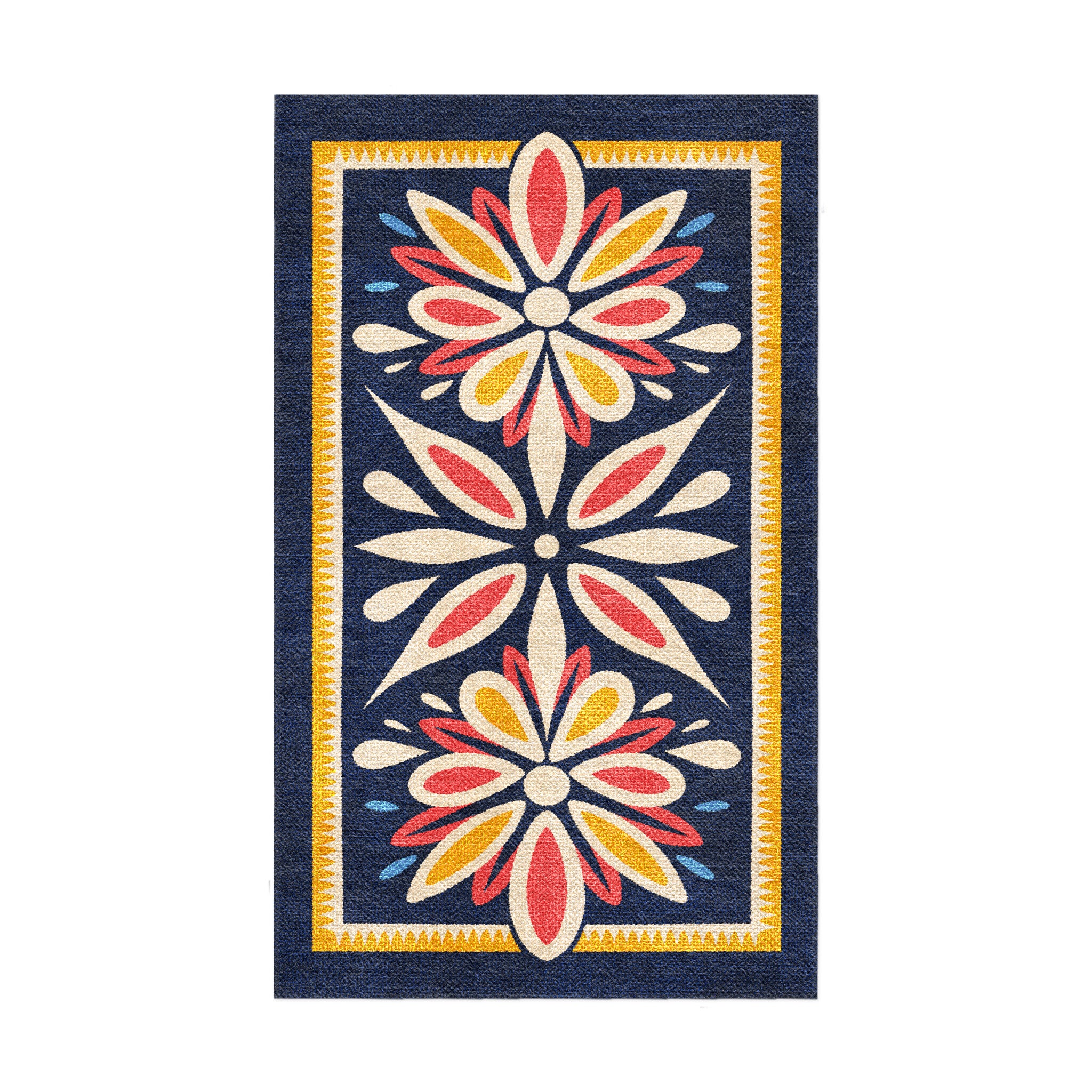 Jasmina Navy Multicolor in 18x30in Size