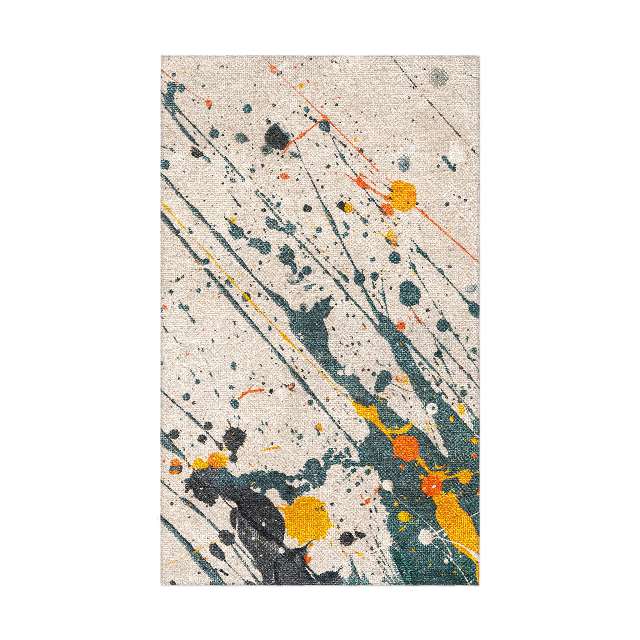 Jason Dark Teal & Orange Splatter in 18x30in Size