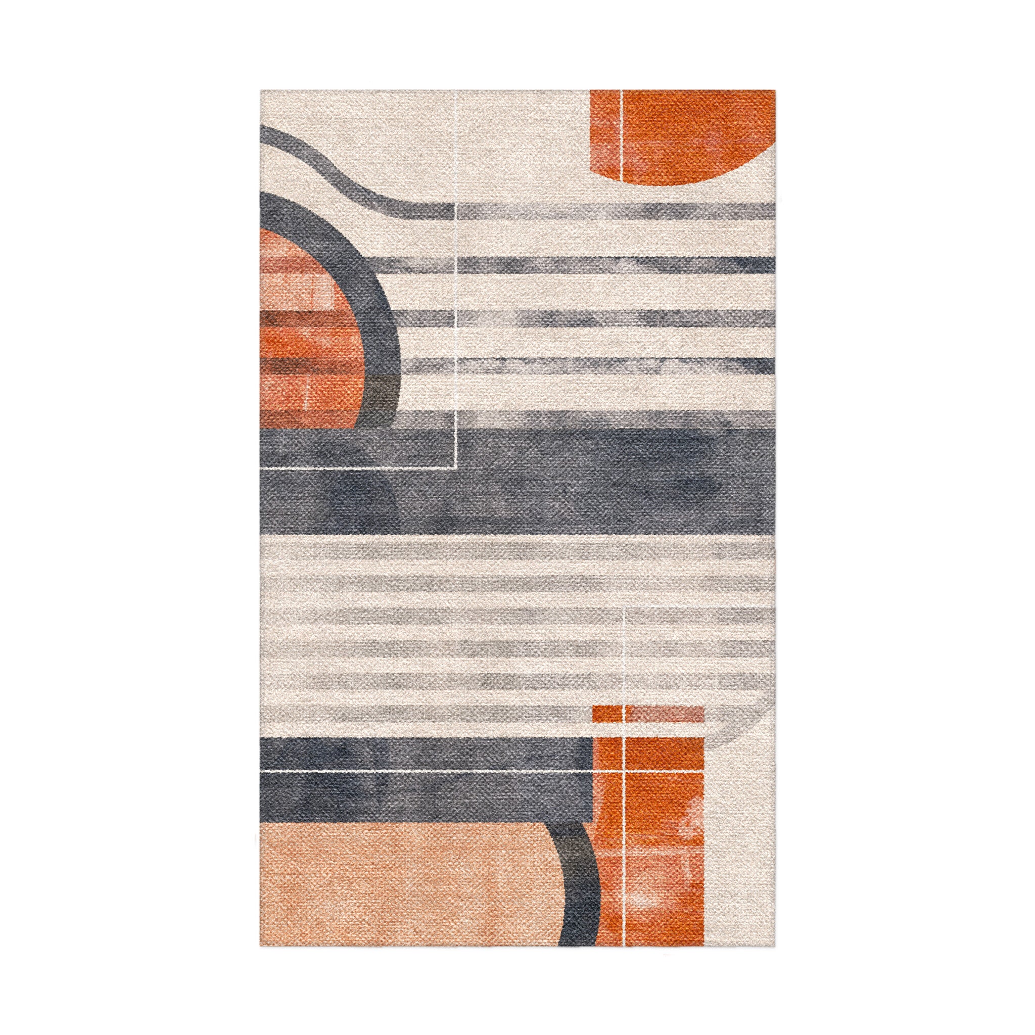 Gordian Navy & Orange in 1.5' x 2.5' Size