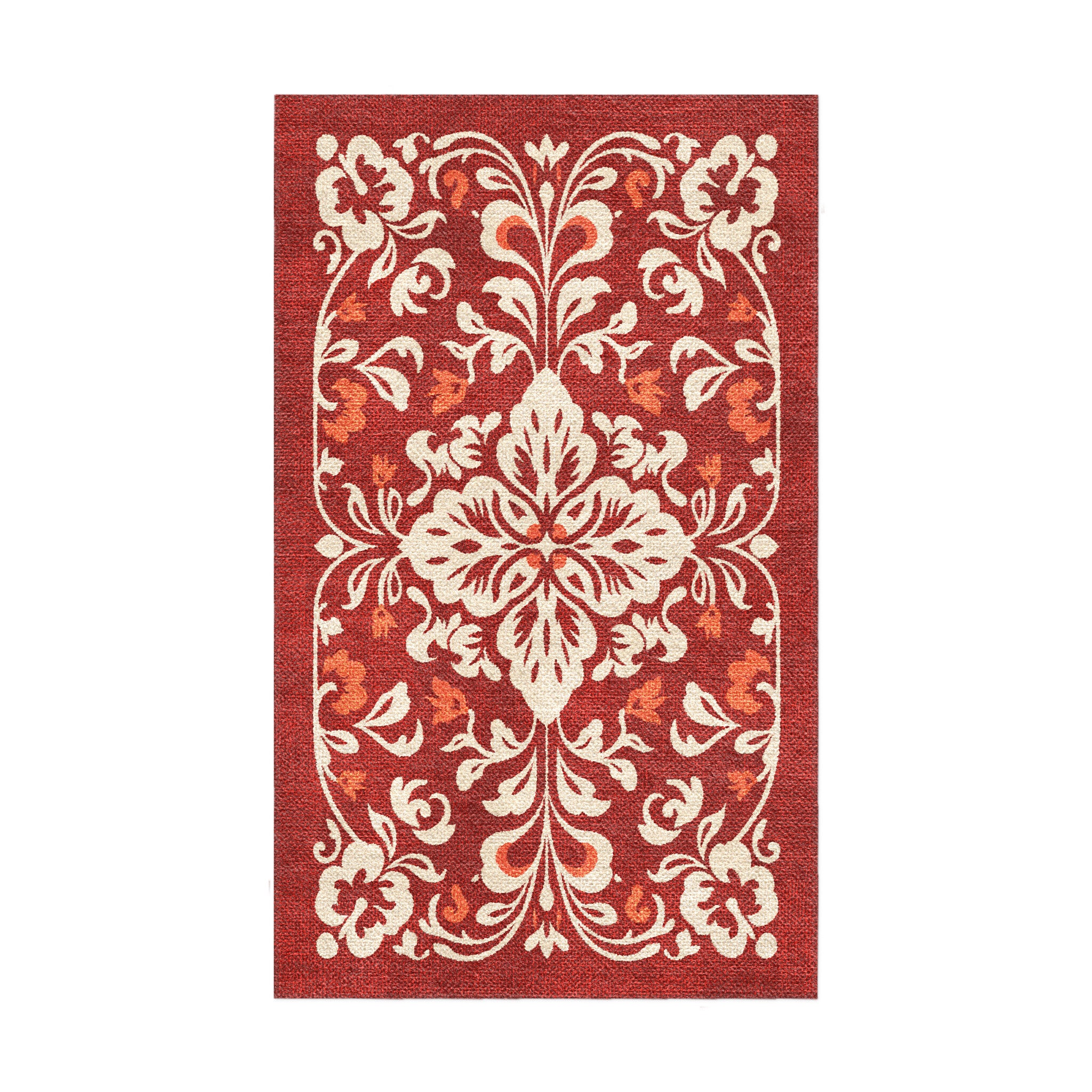 Annette Red & Ivory in 1.5' x 2.5' Size