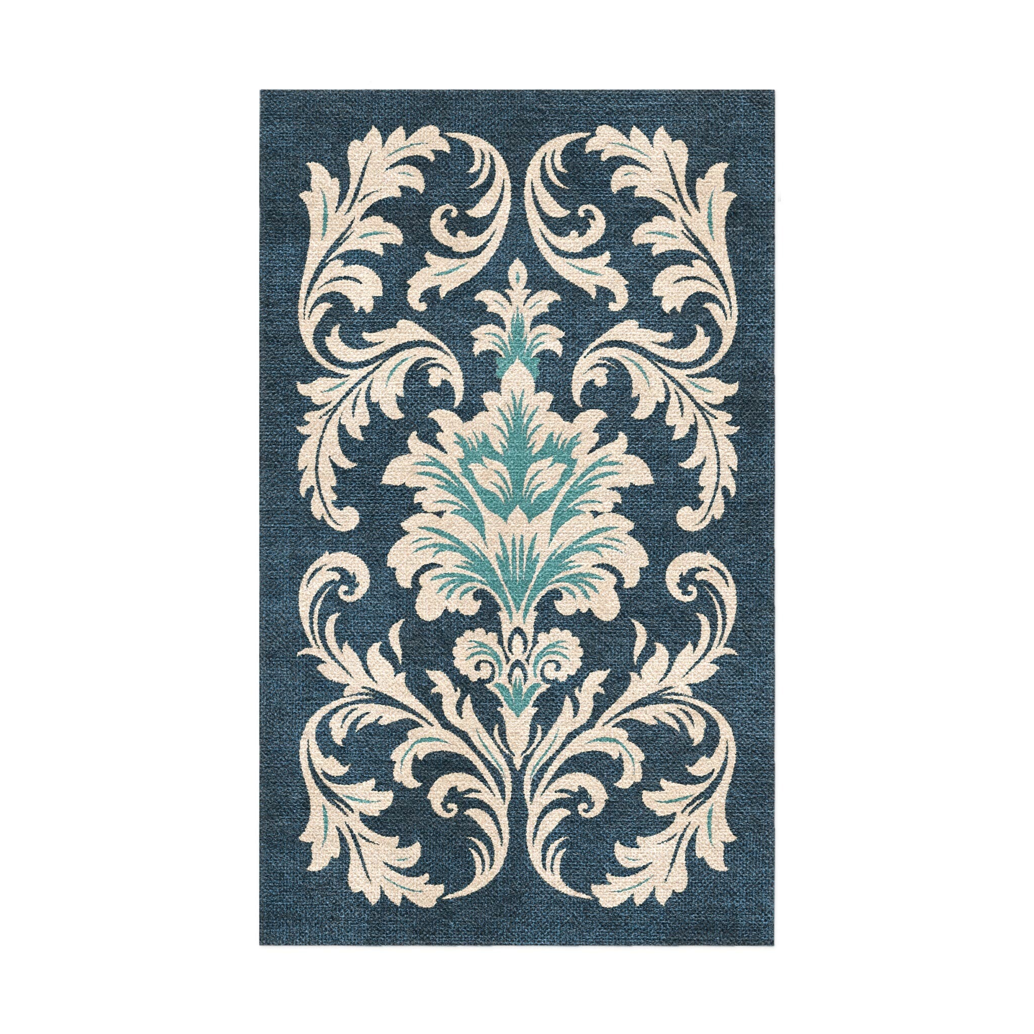 Aubrey Navy & Teal in 1.5' x 2.5' Size