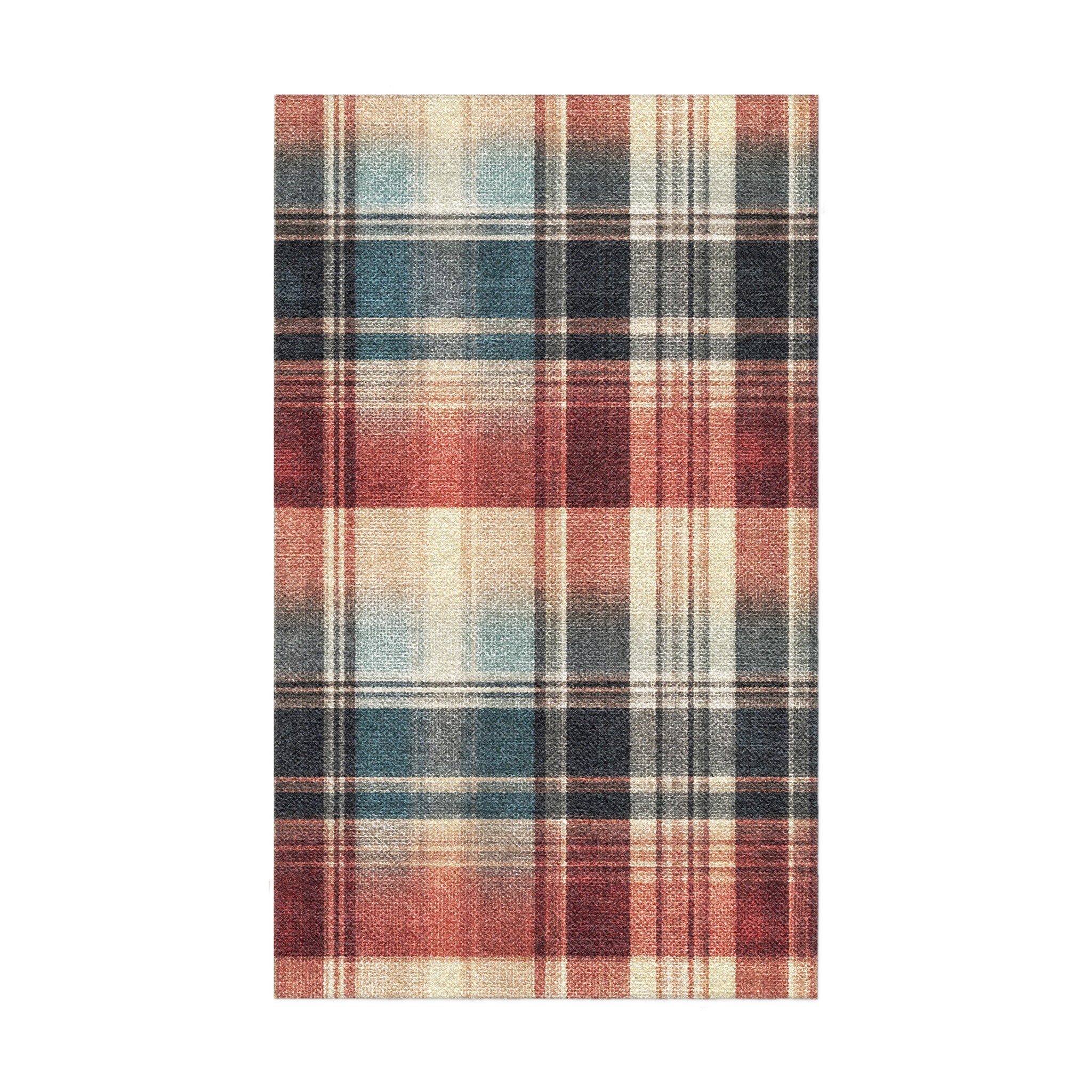 Monaghan Plaid Blue & Red in 18x30in Size