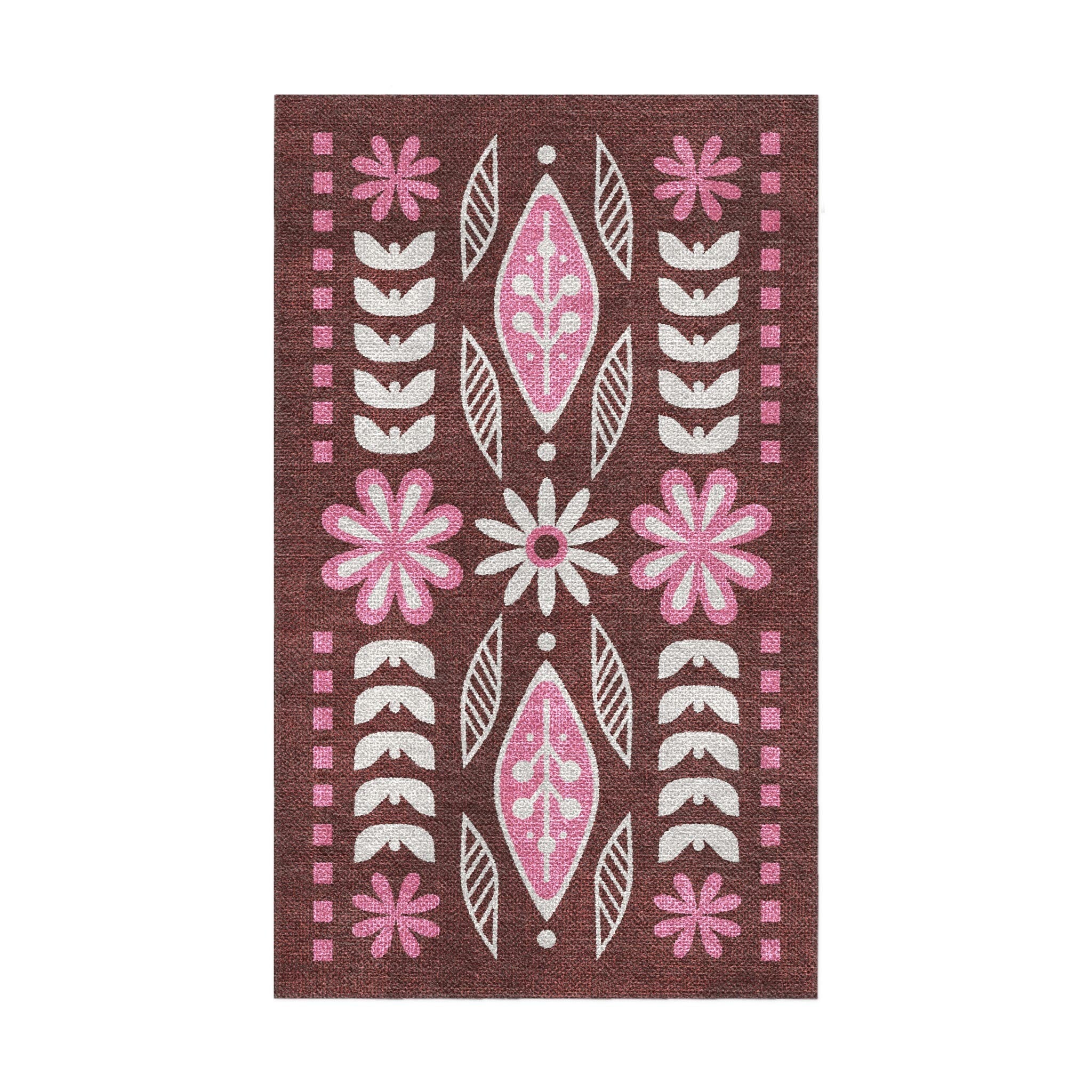 Topanga Burgundy & Pink in 1.5' x 2.5' Size