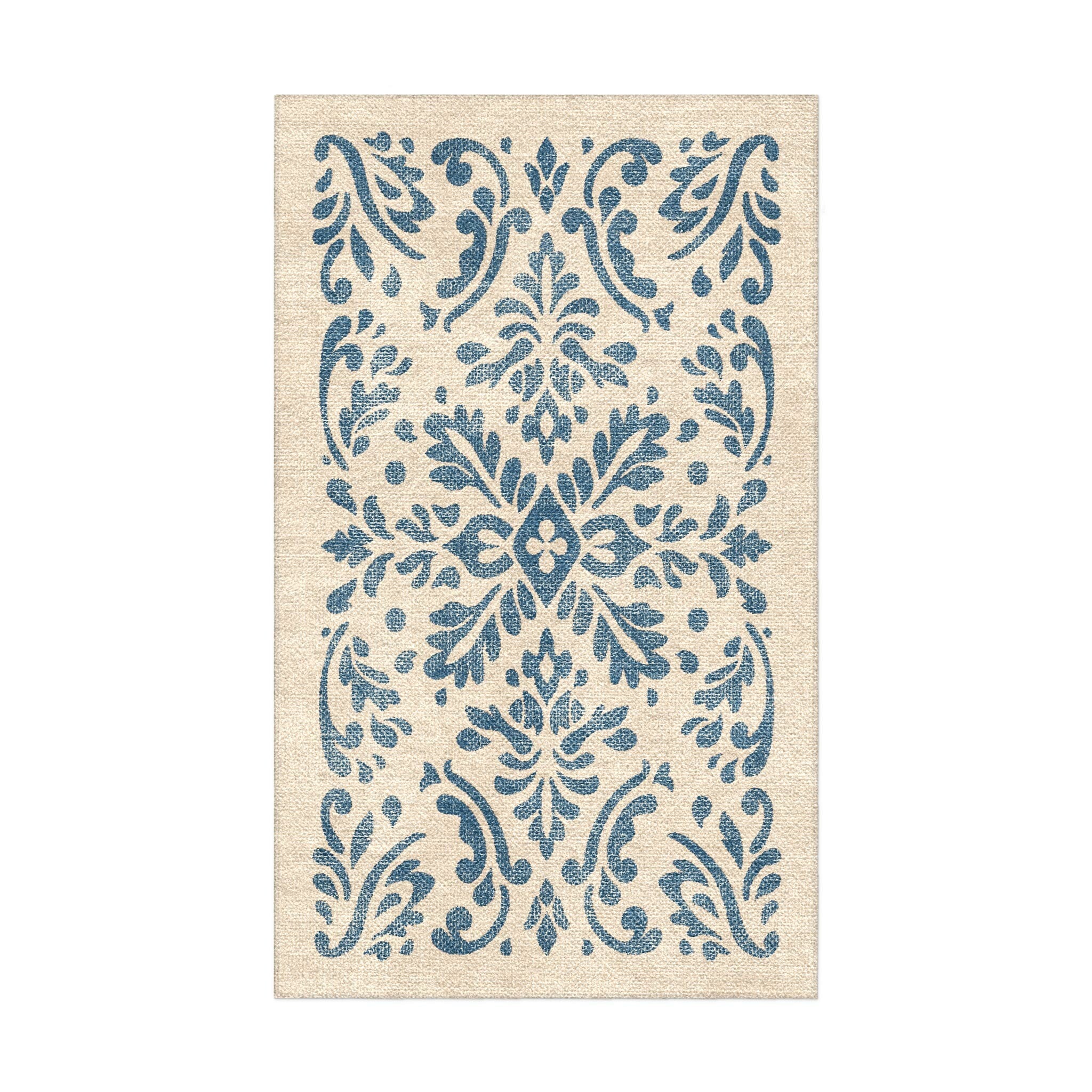 Floranna Ivory & Blue in 1.5' x 2.5' Size