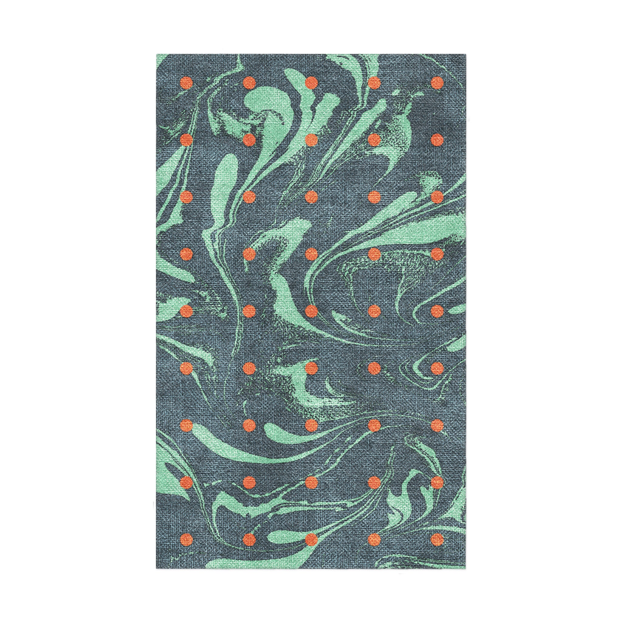 Acid Burn Teal & Orange in 1.5' x 2.5' Size