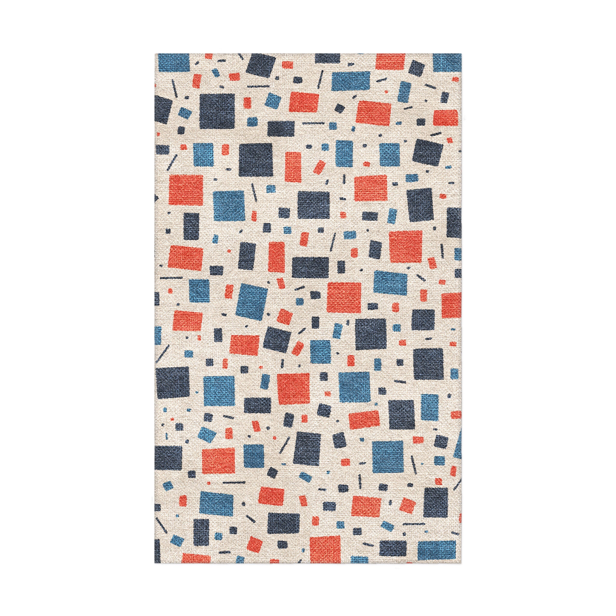 Geometric Confetti Blue & Red in 1.5' x 2.5' Size