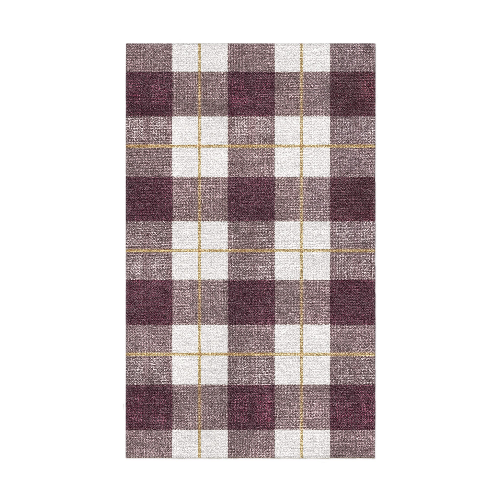 Wallace Plaid Maroon & Gold in 18x30in Size