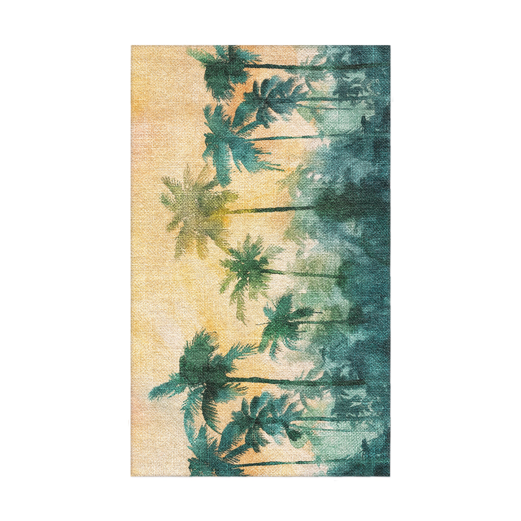 Sunset Palms Green & Orange in 18x30in Size