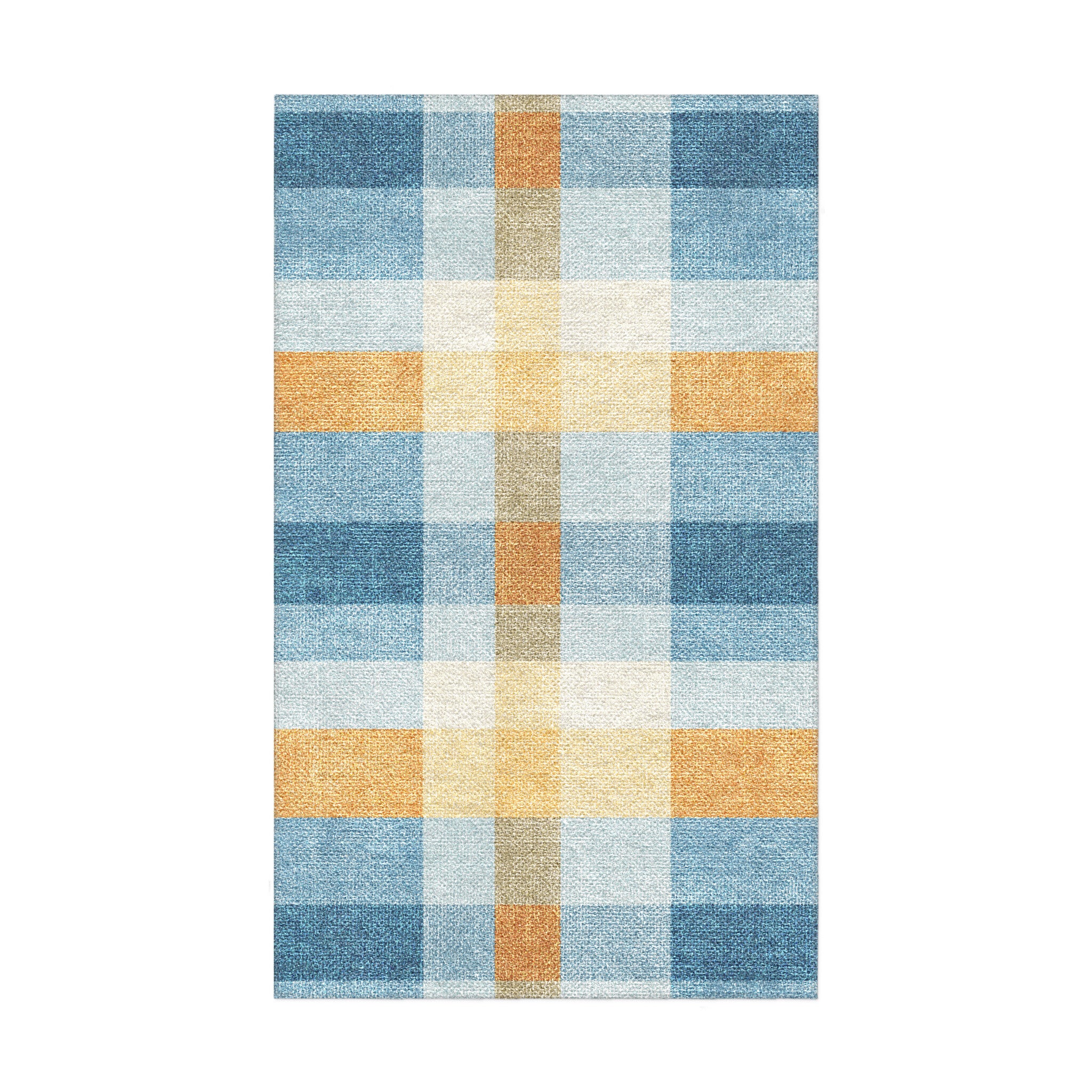 Monroe Plaid Blue & Yellow in 18x30in Size