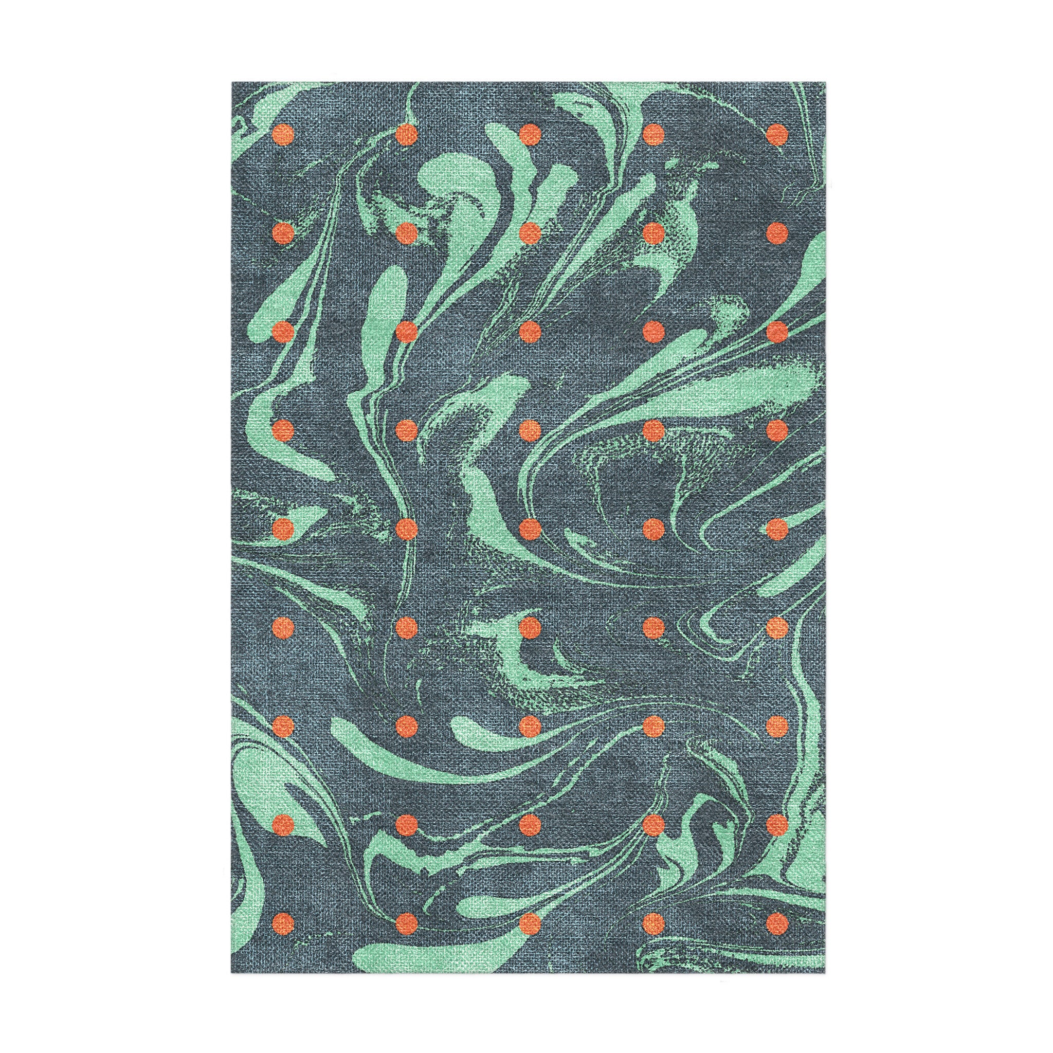 Acid Burn Teal & Orange in 2' x 3' Size