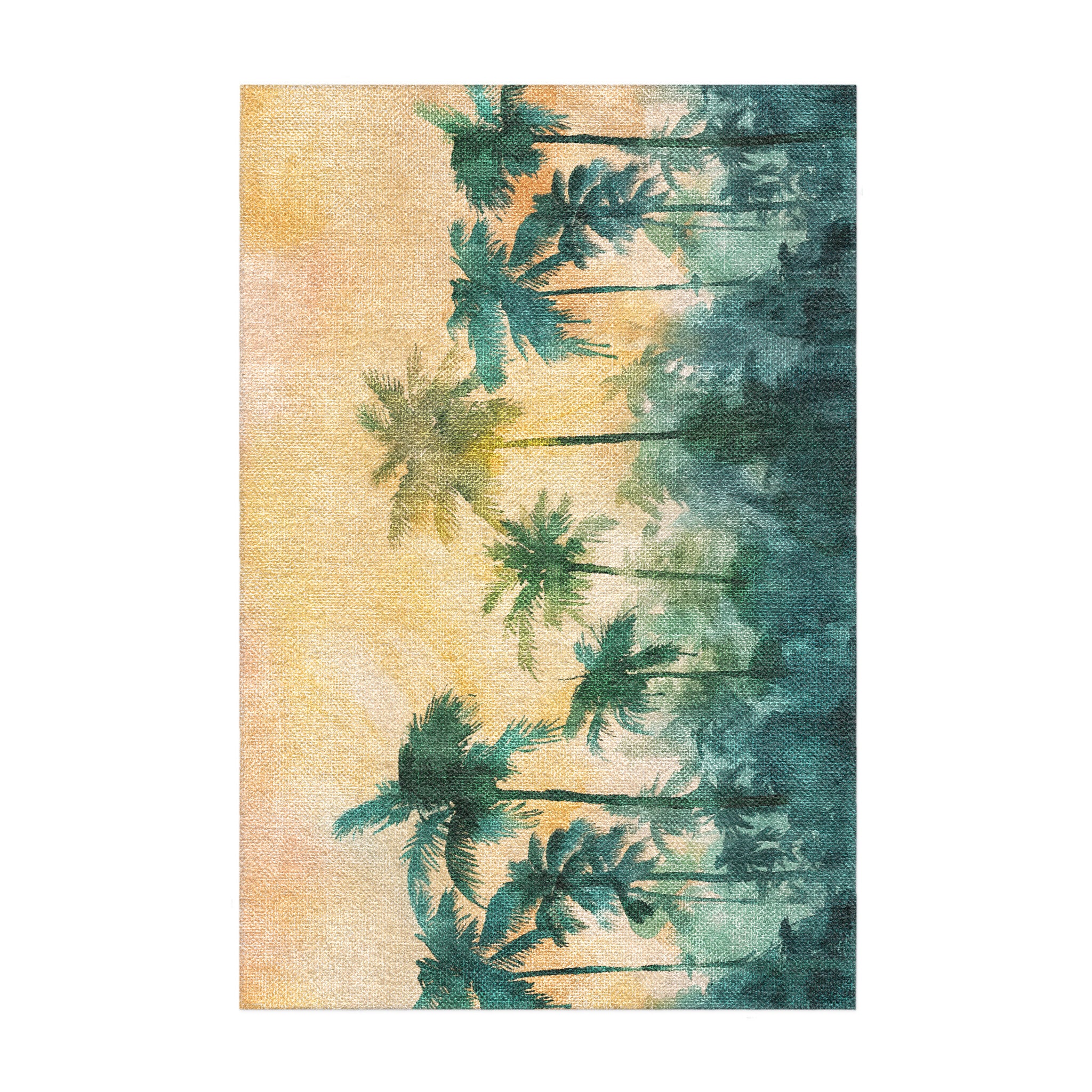 Sunset Palms Green & Orange in 3x2ft Size