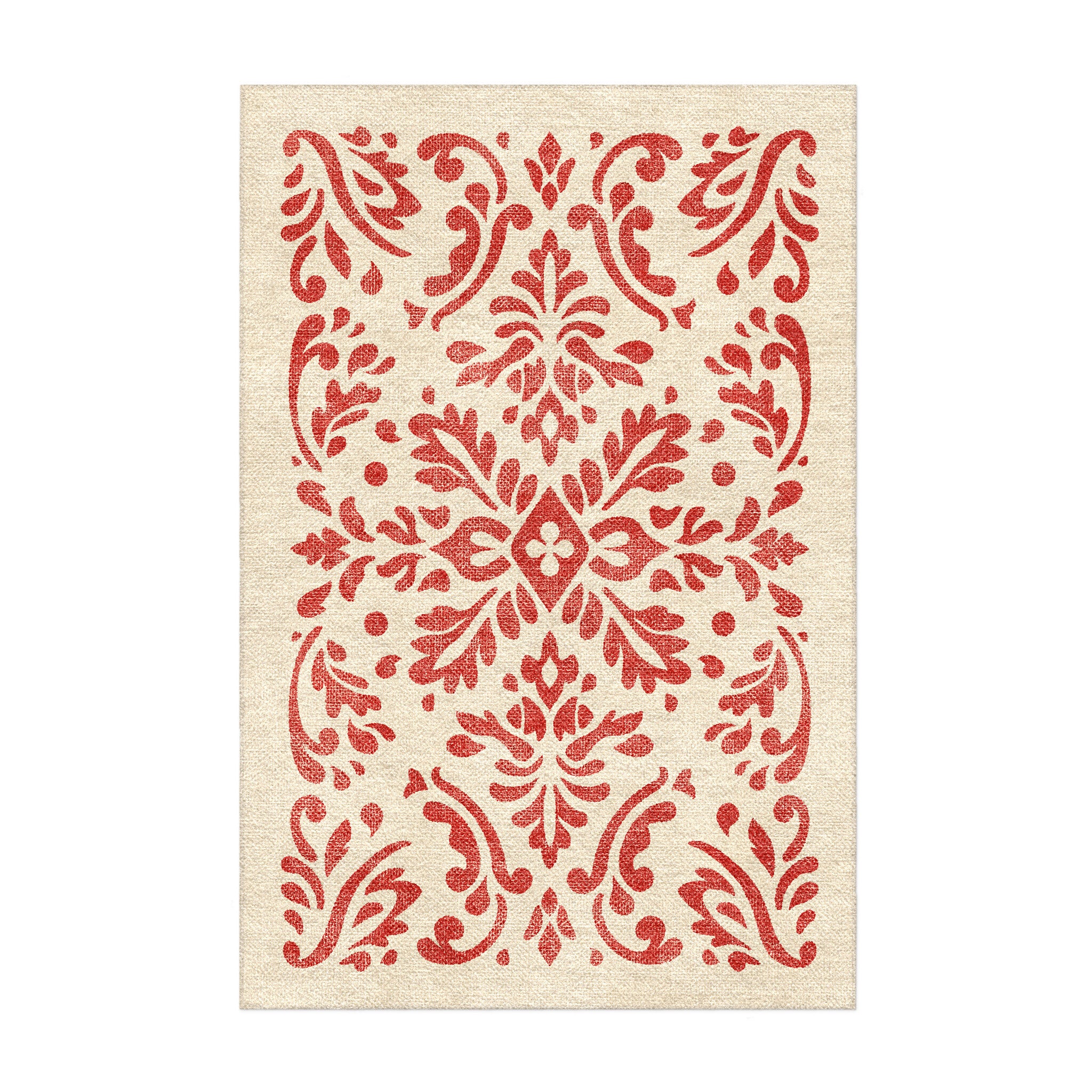 Floranna Ivory & Red in 2' x 3' Size