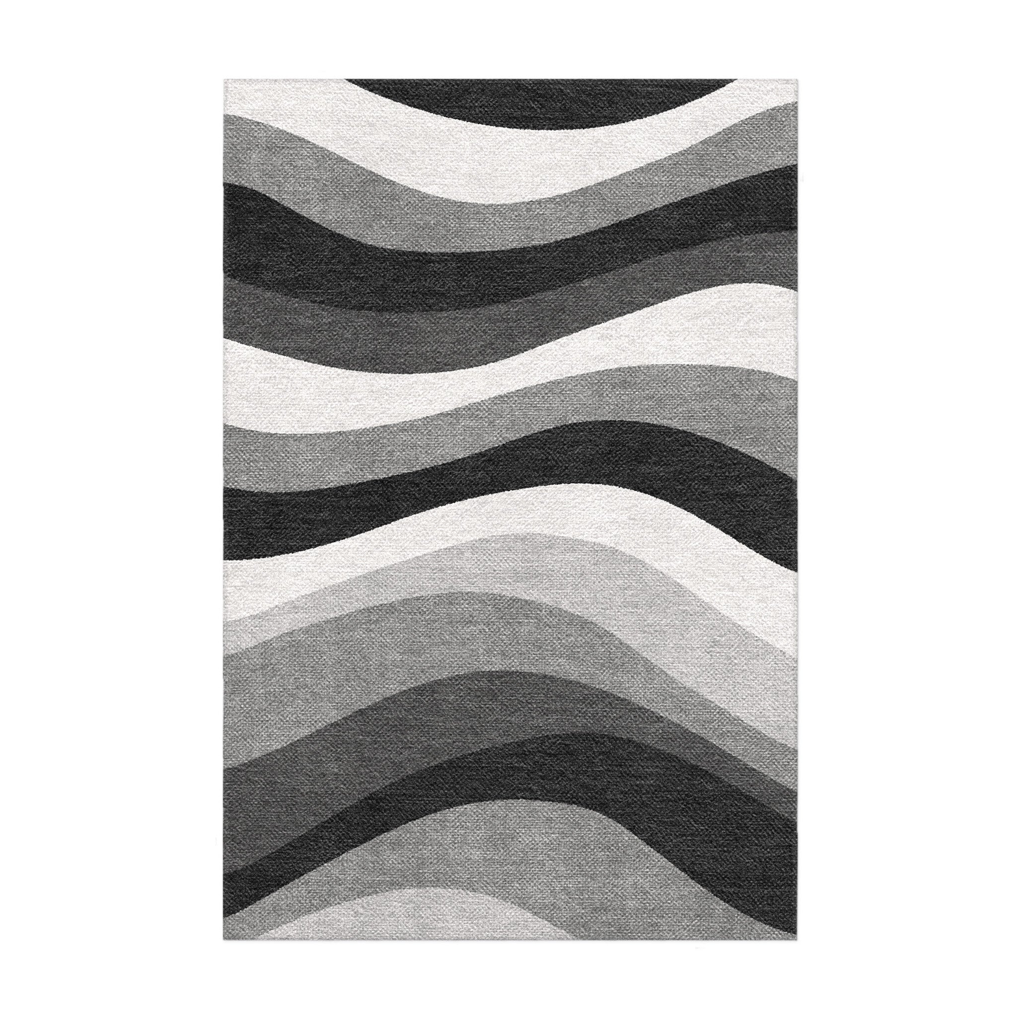 Sinuous Black Monochrome in 3x2ft Size