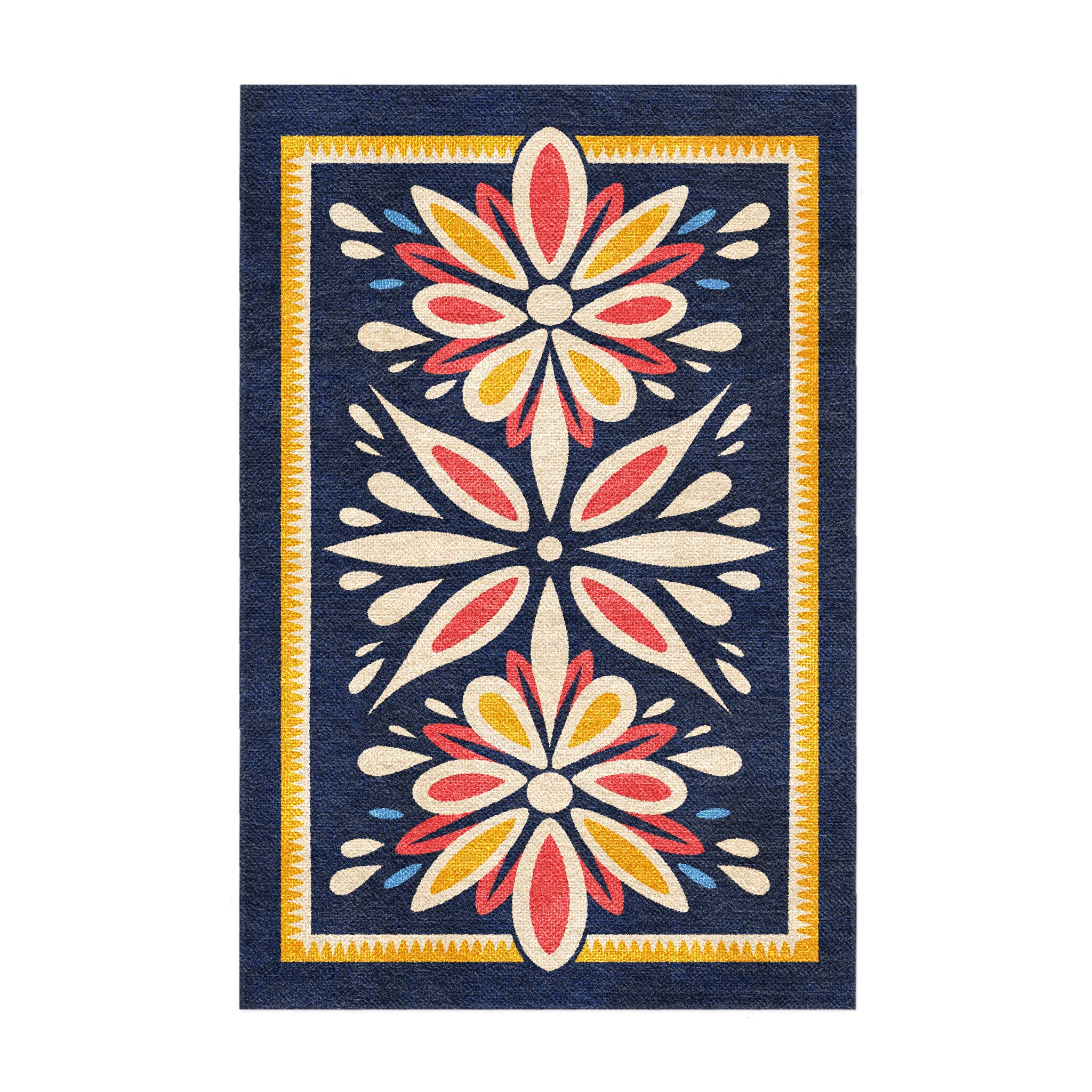 Jasmina Navy Multicolor in 3x2ft Size