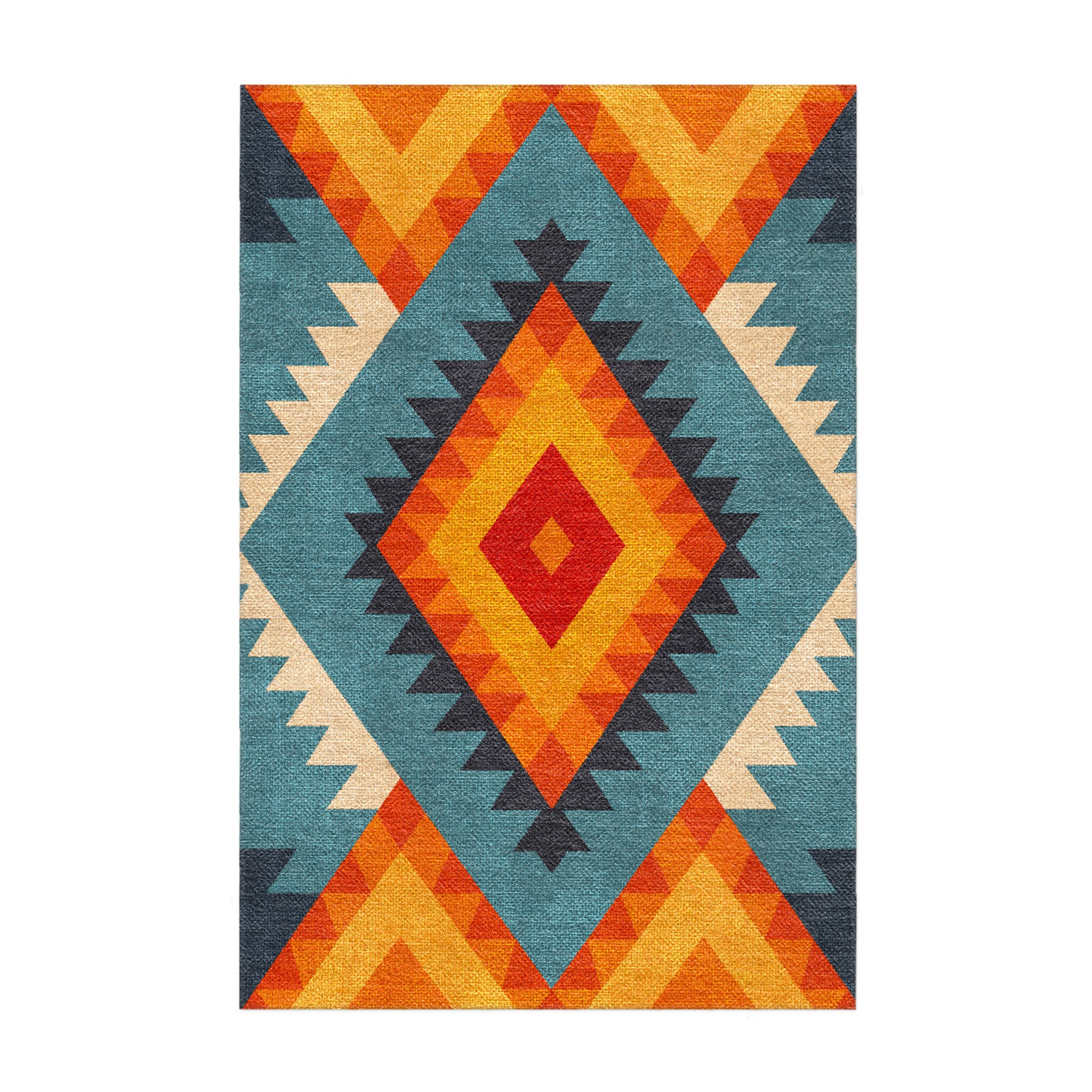 Zareen Blue & Orange in 3x2ft Size