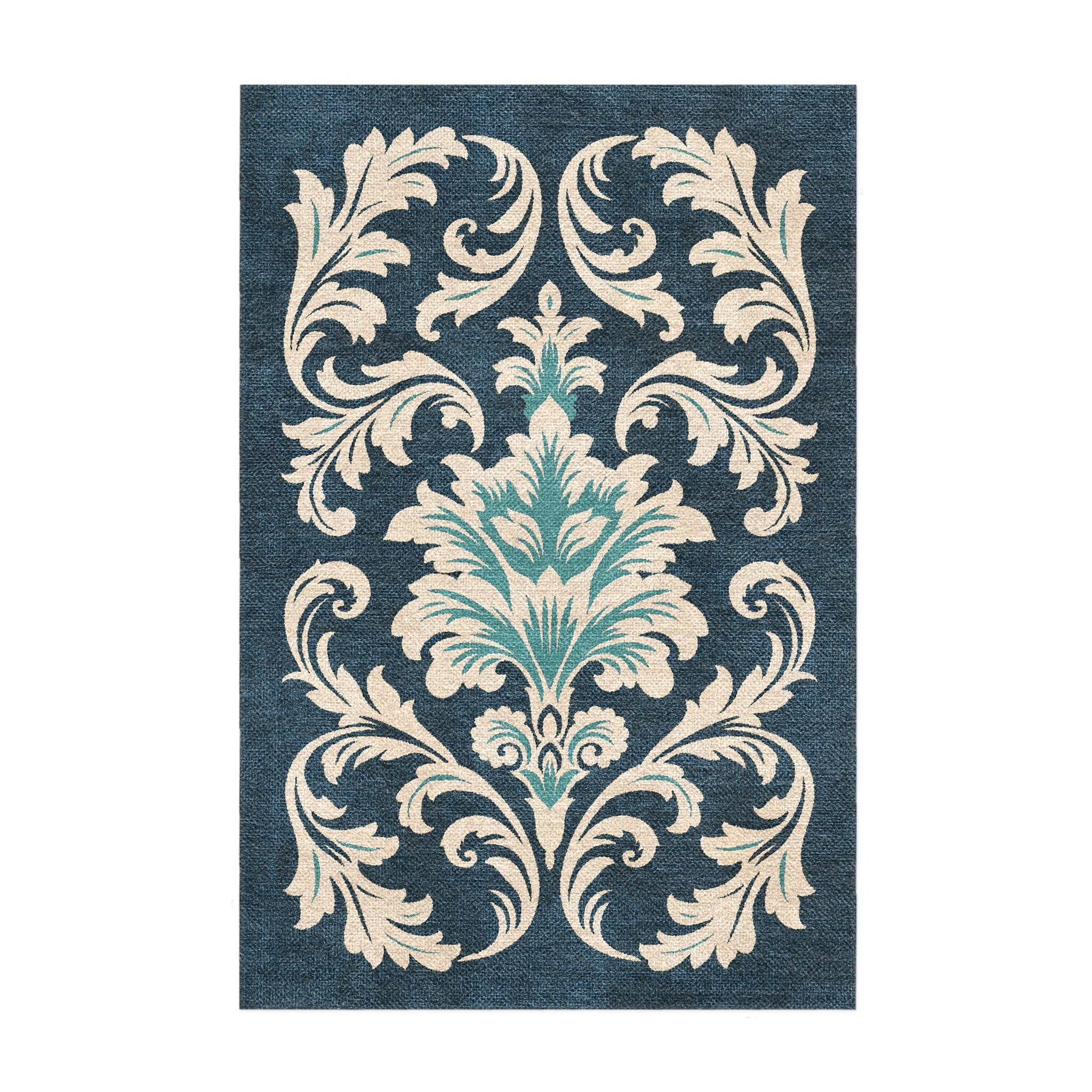 Aubrey Navy & Teal in 2' x 3' Size