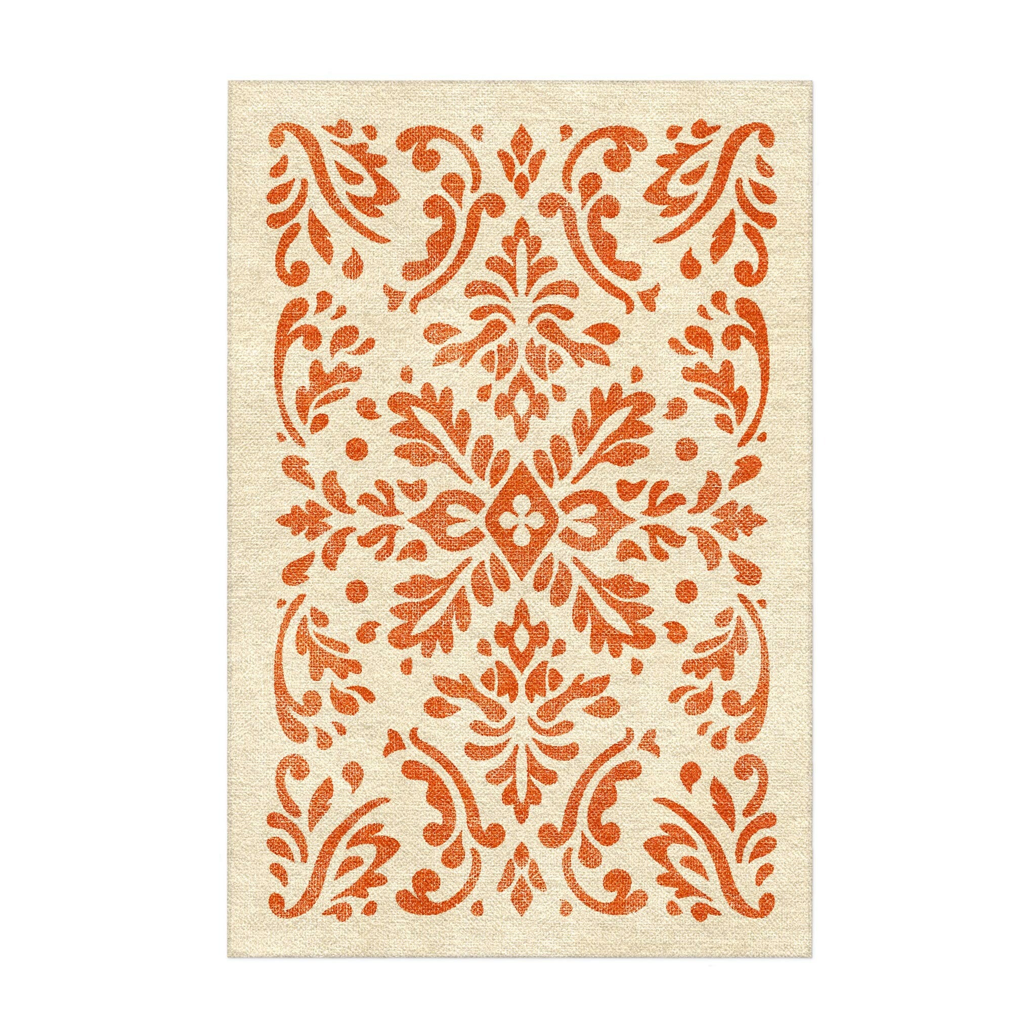 Floranna Ivory & Orange in 2' x 3' Size