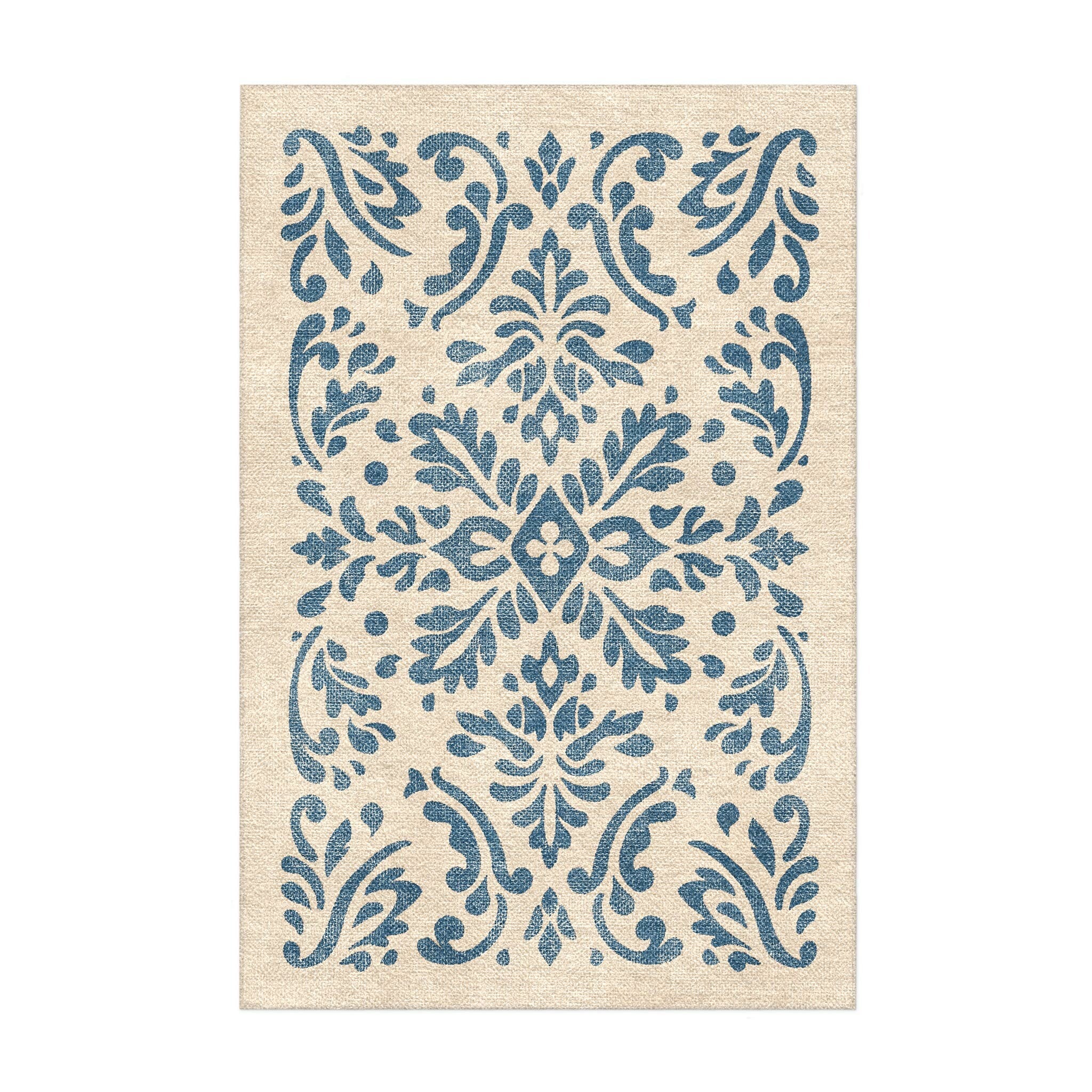 Floranna Ivory & Blue in 2' x 3' Size